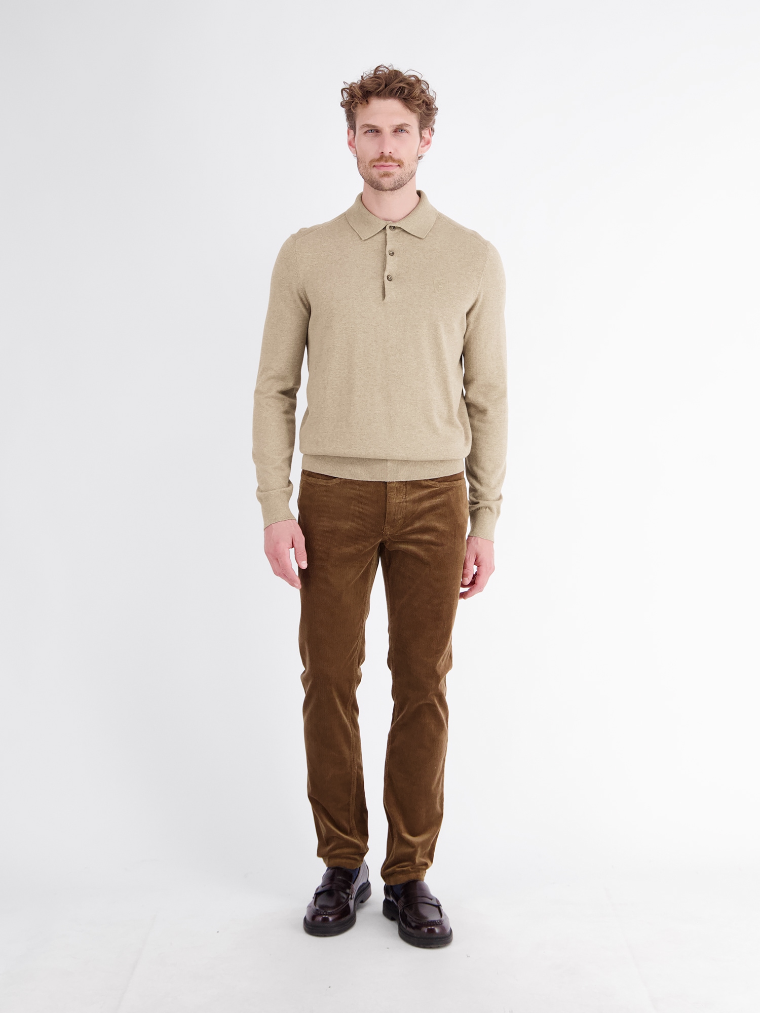 LERROS Langarm-Poloshirt »Langarm Polo aus Baumwollstrick mit flexiblen Rippbündchen«
