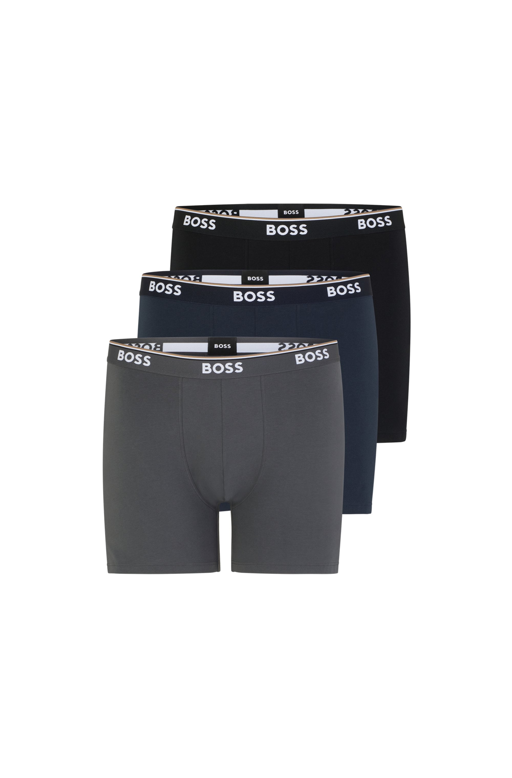 Langer Boxer, (Packung, 3er-Pack), mit Logo-Bund