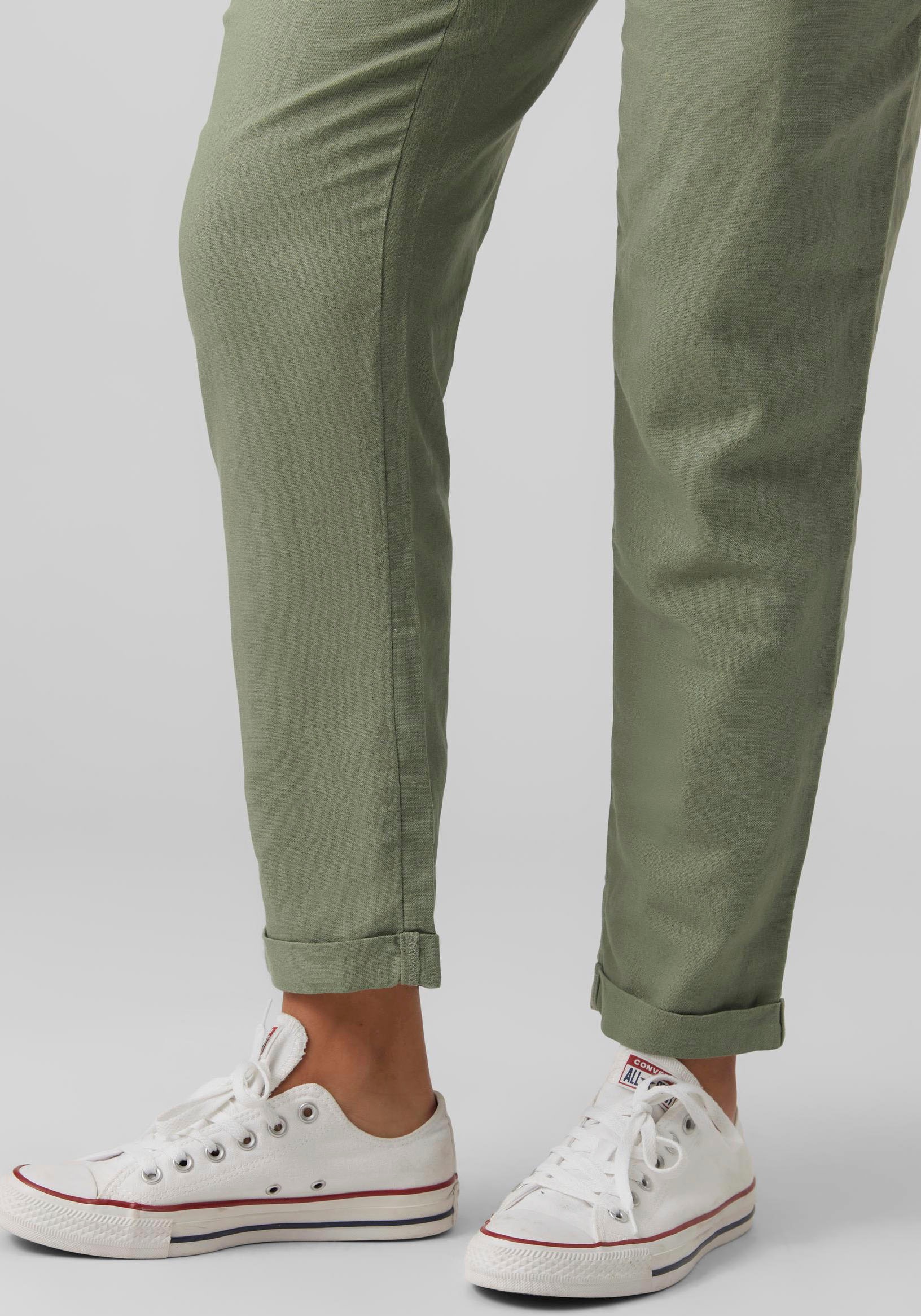 Mamalicious Umstandshose »MLBEACH WOVEN STRING PANT«, mit Leinen