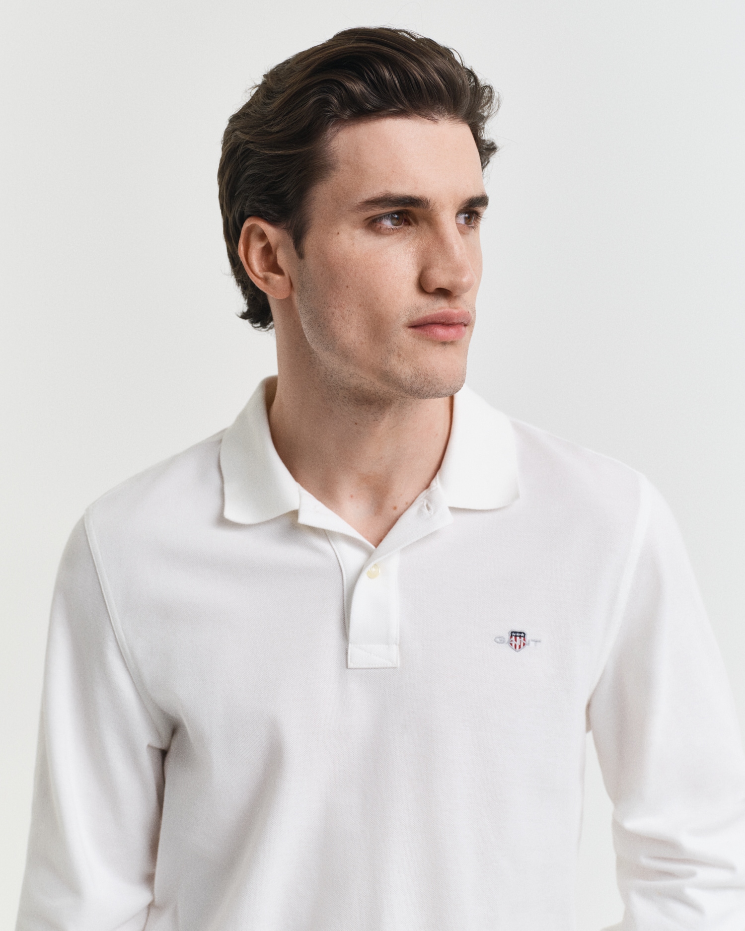 Gant Poloshirt »REG SHIELD LS PIQUE RUGGER« mit Logotickerei auf der Brust