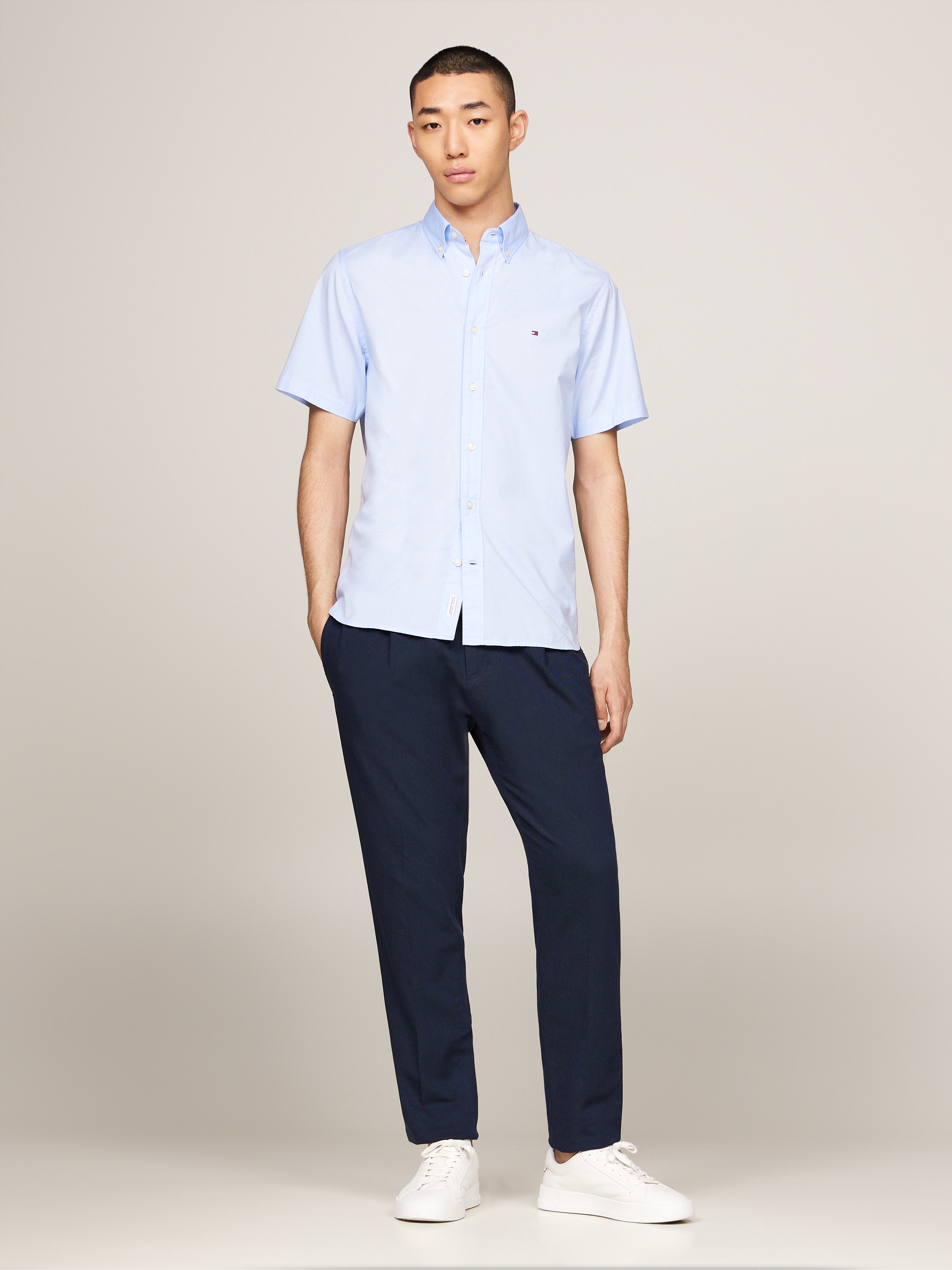 Tommy Hilfiger Kurzarmhemd »FLEX POPLIN RF SHIRT S/S«, mit Hemdblusenkragen