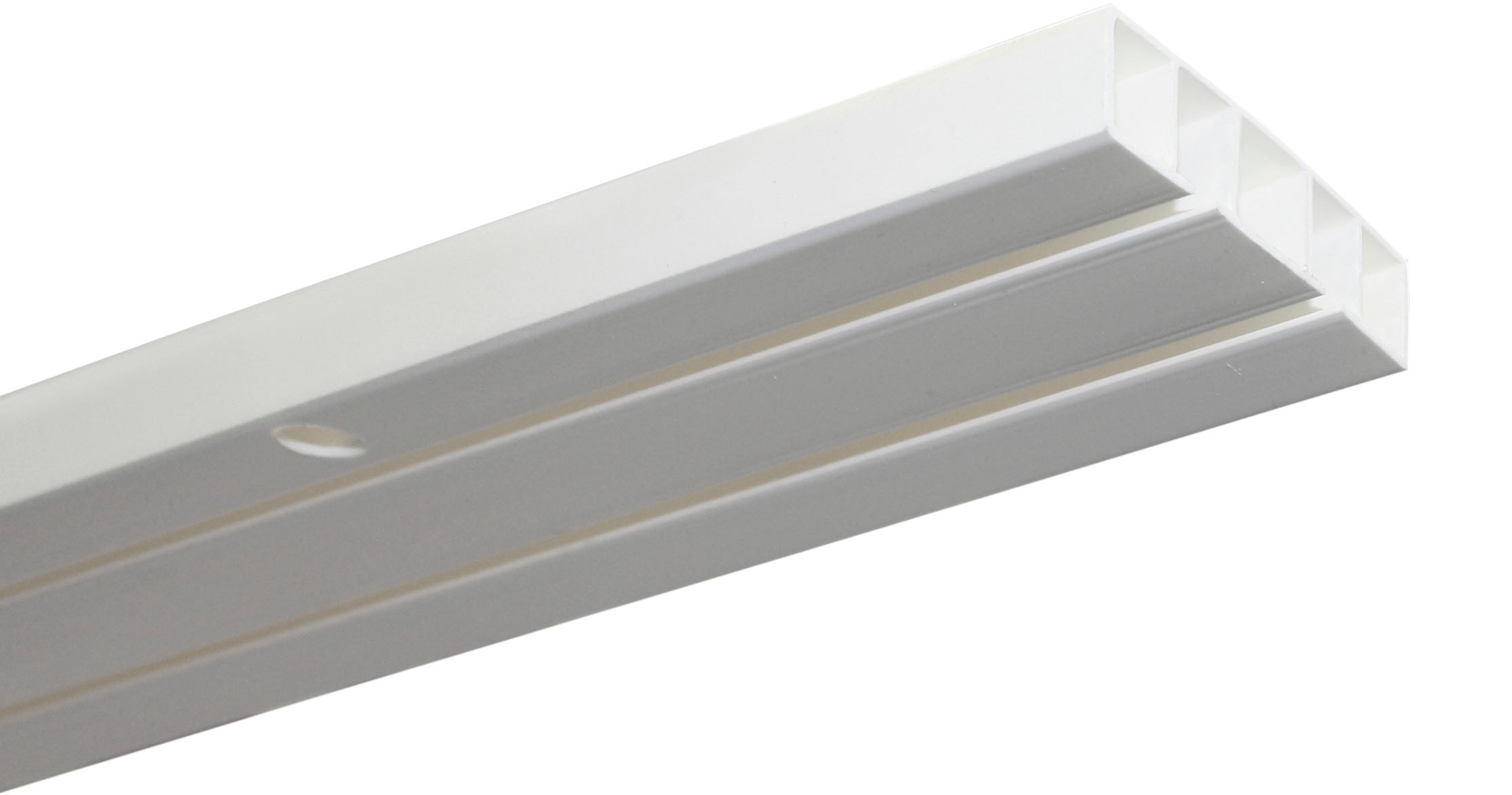 GARDINIA Vorhangschiene »Slim Line«, 2 läufig-läufig, mit Bohren, Deckenmontage, Kunststoff, Aufputzschiene