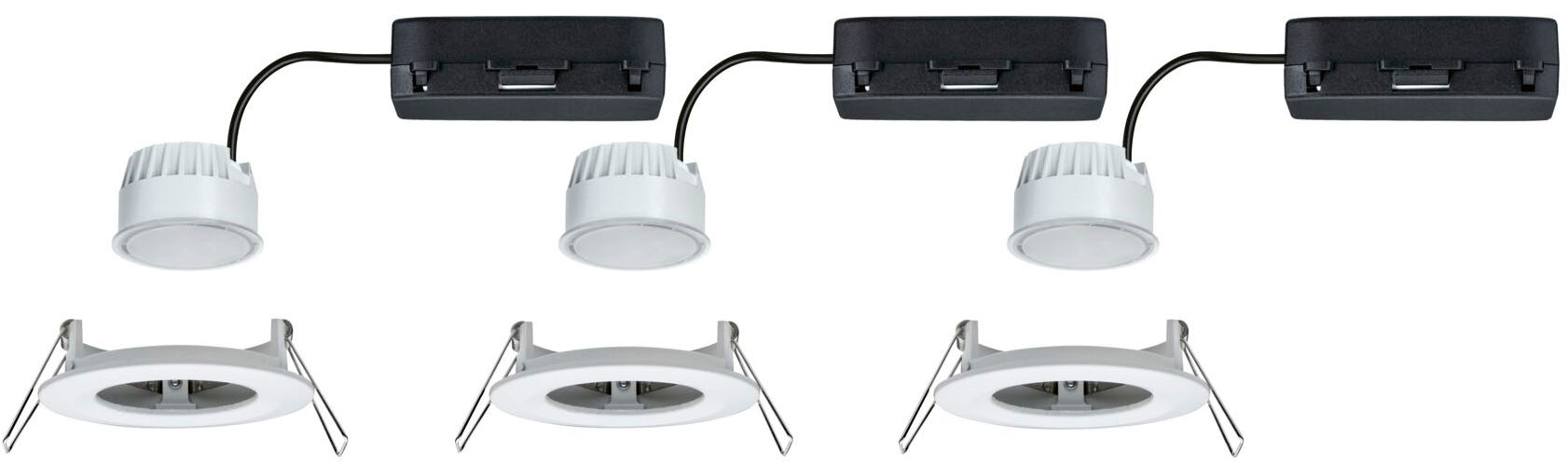 Paulmann LED Einbauleuchte »LED Einbauleuchte Nova Coin IP44 rund 78mm« LED-Modul 3 Stk. Tageslichtweiß Memoryfunktion, Farbwechsler, Farbsteuerung, Dimmer, Smart Home