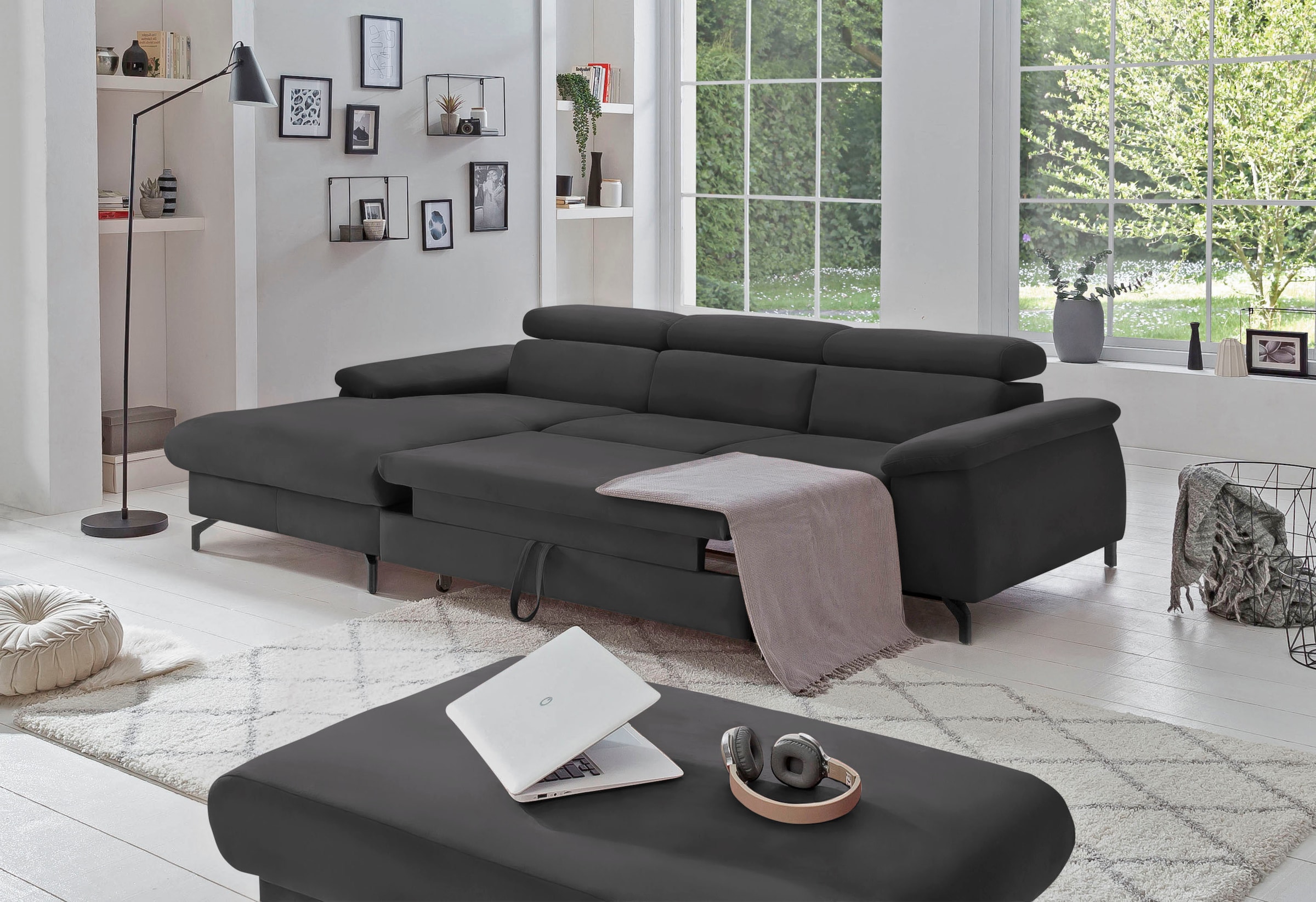 COTTA Ecksofa »Kitty L-Form«, mit Kopfteilverstellung, wahlweise mit Bettfunktion & Bettkasten