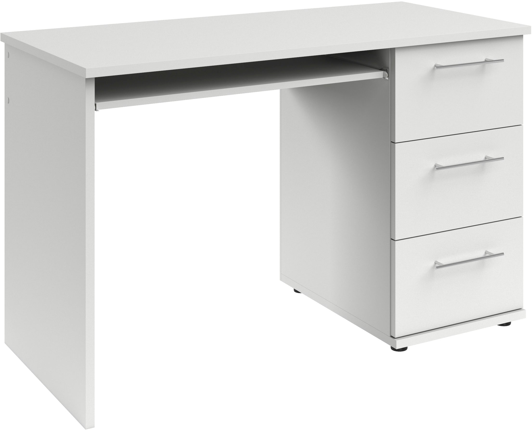 VOGL Möbelfabrik Schreibtisch »Tobi, optional mit Tastaturauszug,«, mit 3 Schubkästen, Breite 115 cm, Made in Germany