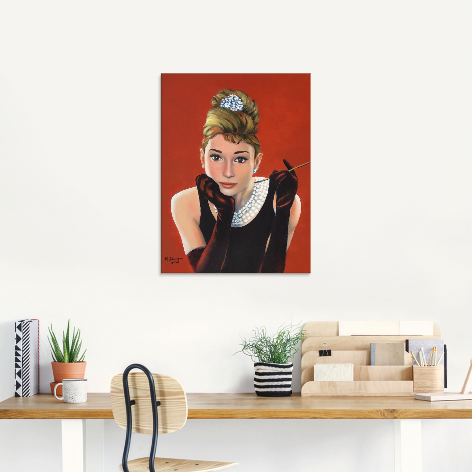 Artland Glasbild »Audrey Hepburn Porträt«, Stars, (1 St.), in verschiedenen Größen