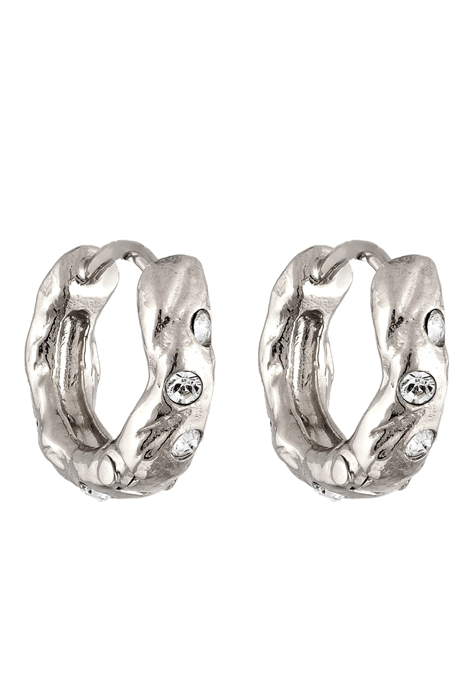 Elli Paar Creolen »Ohrringe Creolen Weiß 925 Sterling Silber, mit Kristallen von Swarovski(R)«