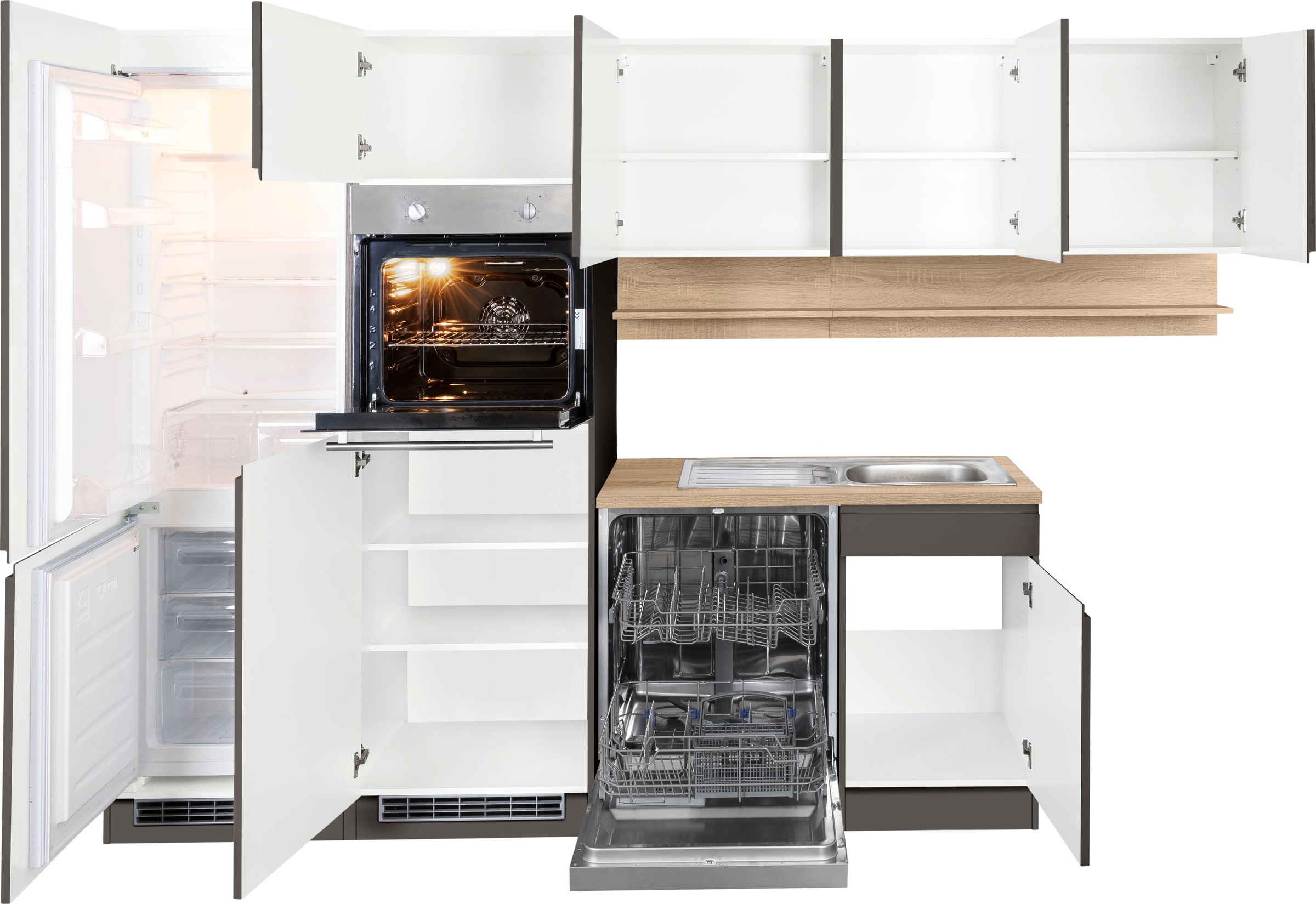 KOCHSTATION Winkelküche »KS-Virginia«, Stellbreite 290/180 cm, ohne E-Geräte