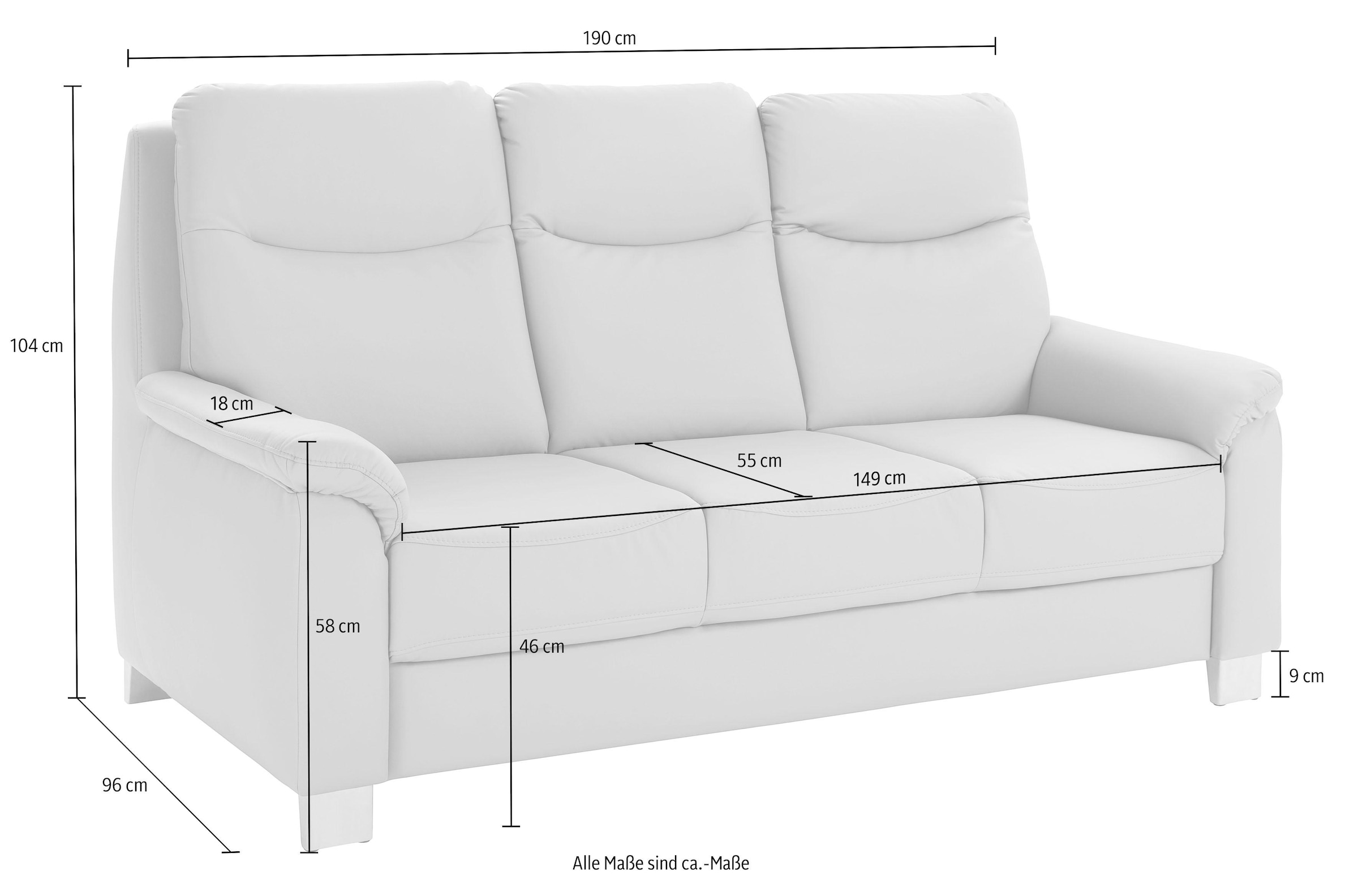 sit&more 3-Sitzer »Boccaccio«, inklusive Federkern und Kopfteilverstellung