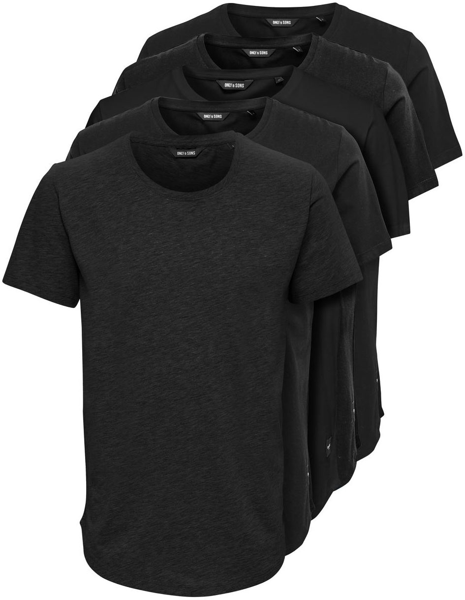 ONLY & SONS T-Shirt »ONSMATT LONGY SS TEE 5-PACK«