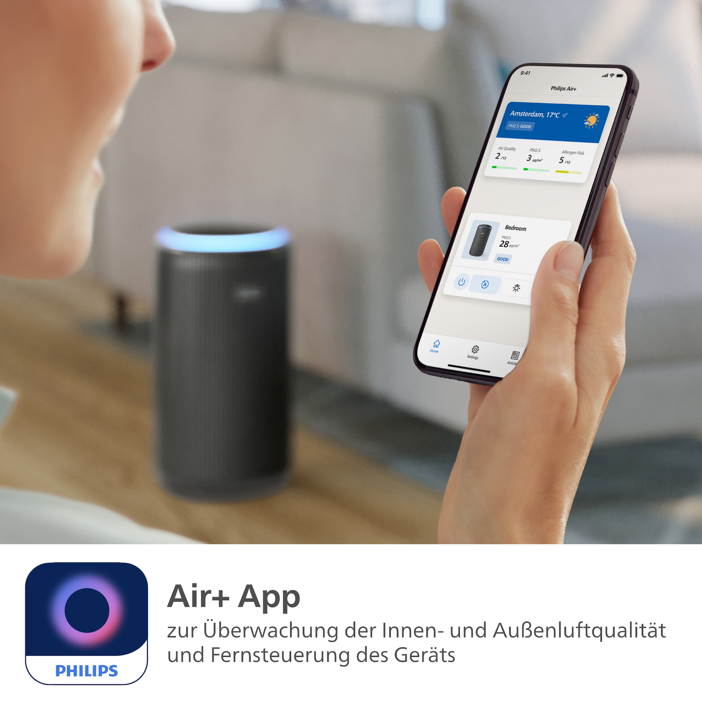 Philips Luftreiniger »AC4221/11 PureProtect Pro 4200 Series, Luftreinigungsrate 600 m³/h«, für 156 m² Räume, 4-Schichten-HEPA-Filtersystem, leise