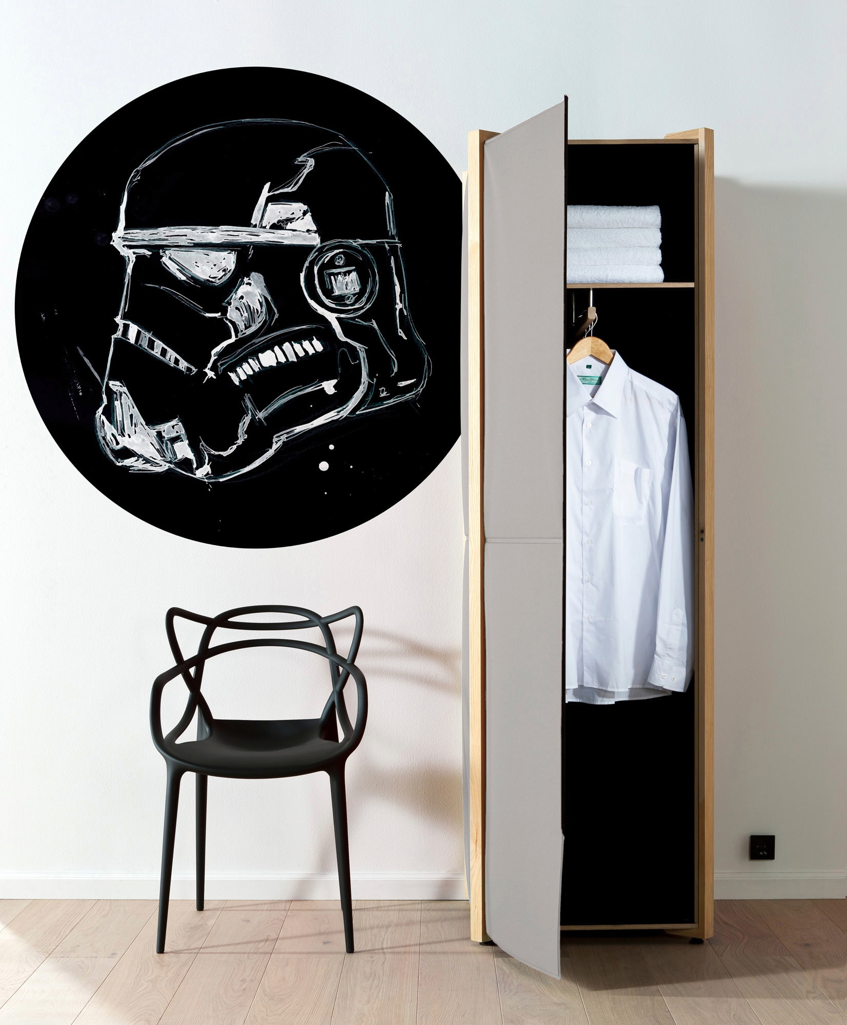 Komar Fototapete »Vlies selbstklebend - Star Wars Ink Stormtrooper - Größe 125 x 125 cm«, bedruckt, Kinderzimmer