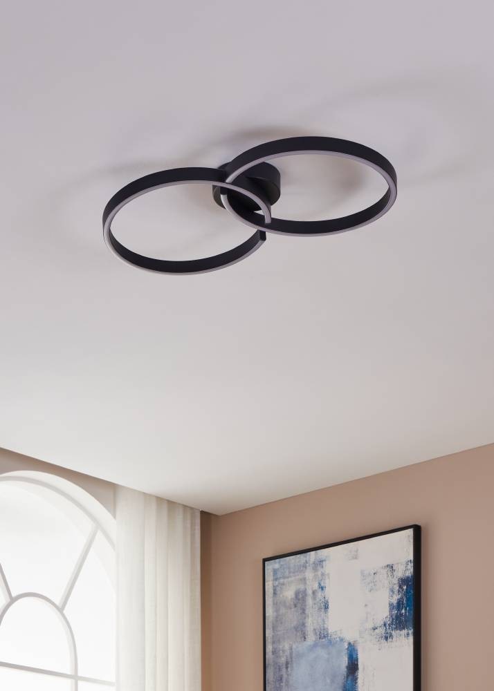 EGLO Deckenleuchte »AMANDOLO« LED-Modul 1 Stk. RGB | warmweiß - kaltweiß dimmbare Deckenlampe, Fernbedienung, Metall, RGB Backlight