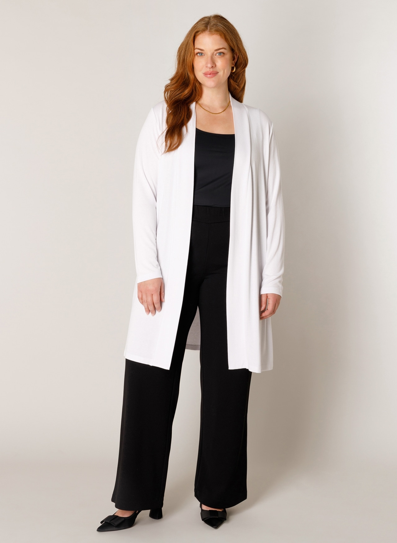 Base Level Curvy Longstrickjacke »Ayla long« Figurumspielende, weiche Strickqualität