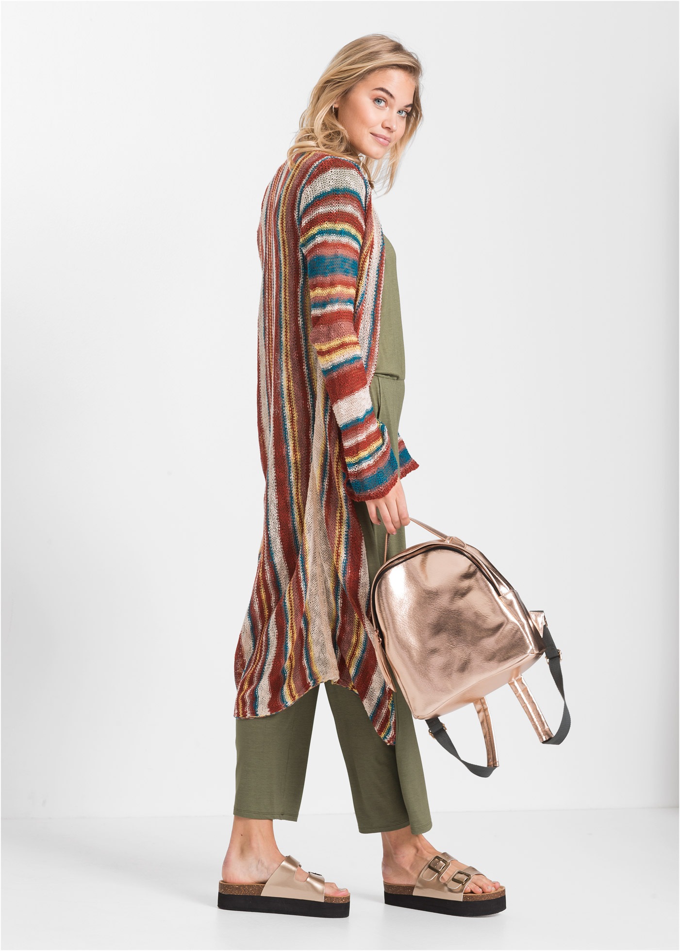 bonprix Strickmantel mit Tulpenärmeln und ohne Verschluss