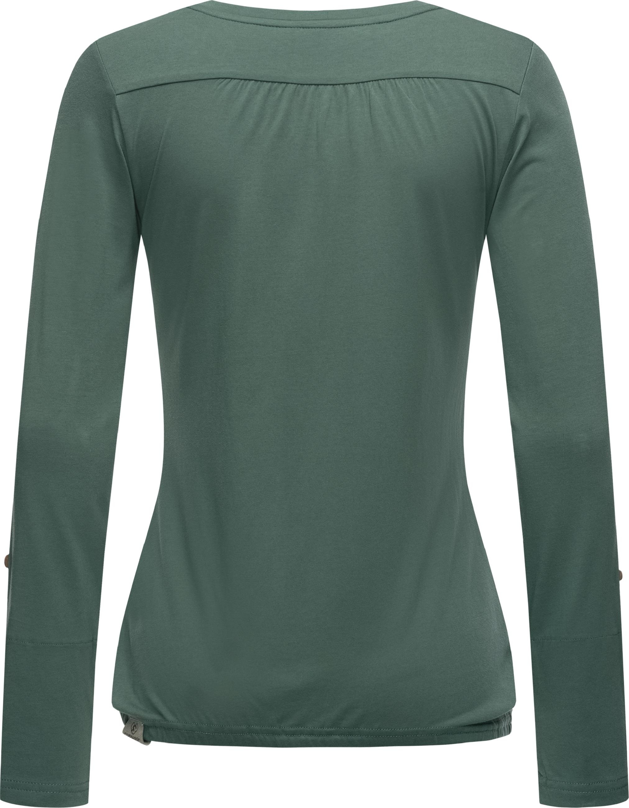 Ragwear Langarmshirt »Langarmshirt Pinchi«, Stylisches Damen Longsleeve mit Knöpfen