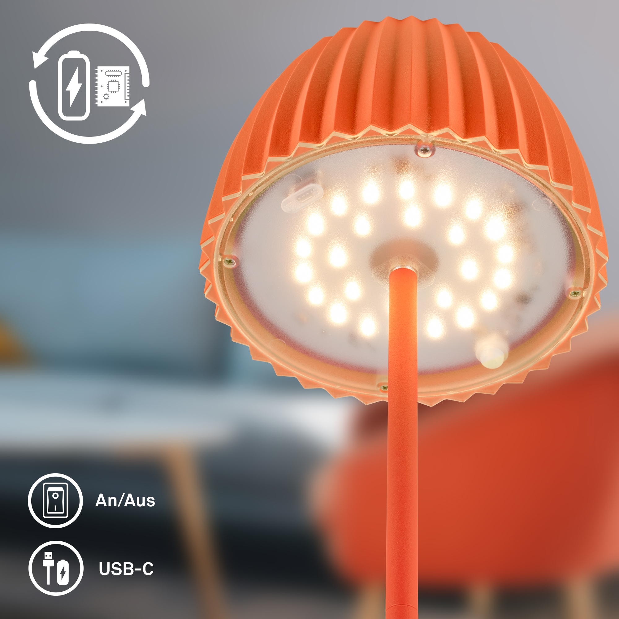 Briloner Leuchten LED Tischleuchte »Akku LED Tischleuchte« LED-Modul