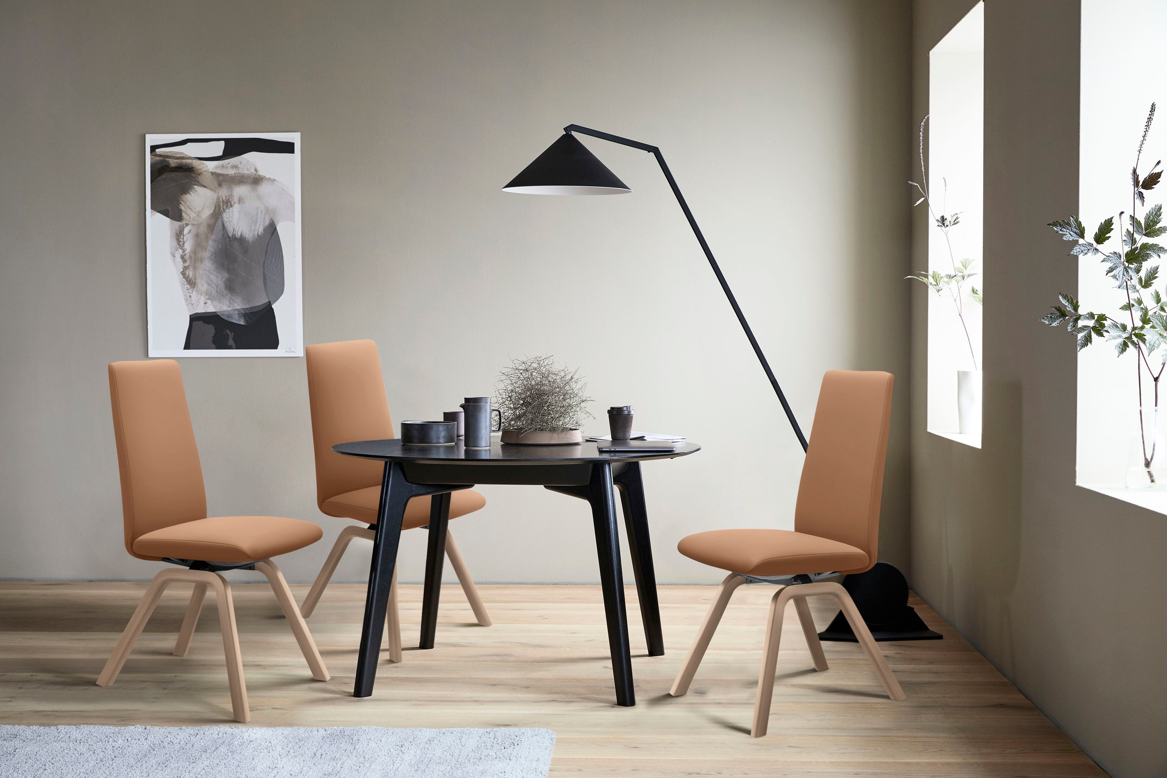 Stressless® Polsterstuhl »Laurel«, Leder PALOMA, High Back, Größe M, mit schräggestellten Beinen in Schwarz