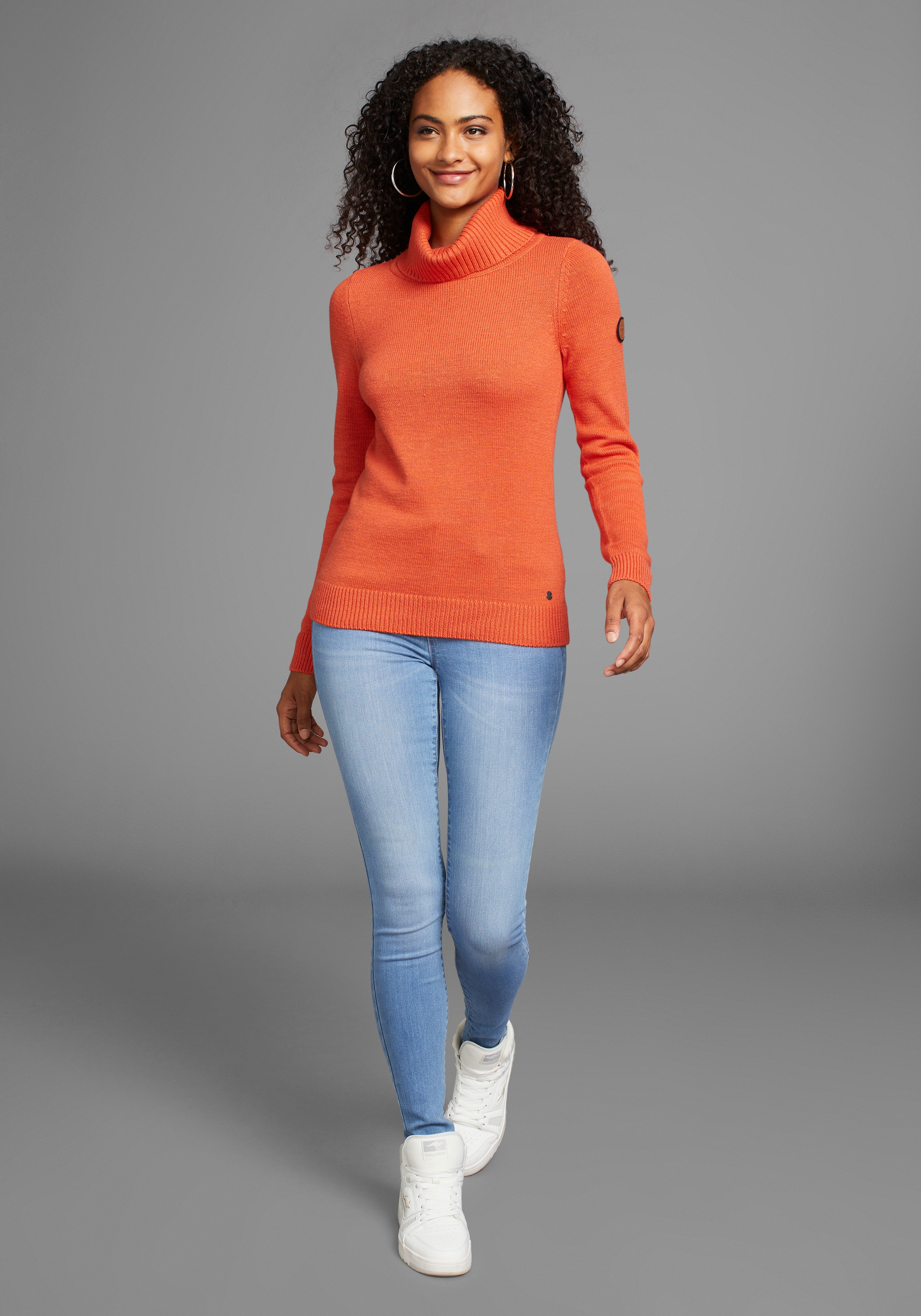 KangaROOS Rollkragenpullover mit Schalkragen, Langarm, Warm & Kuschelig