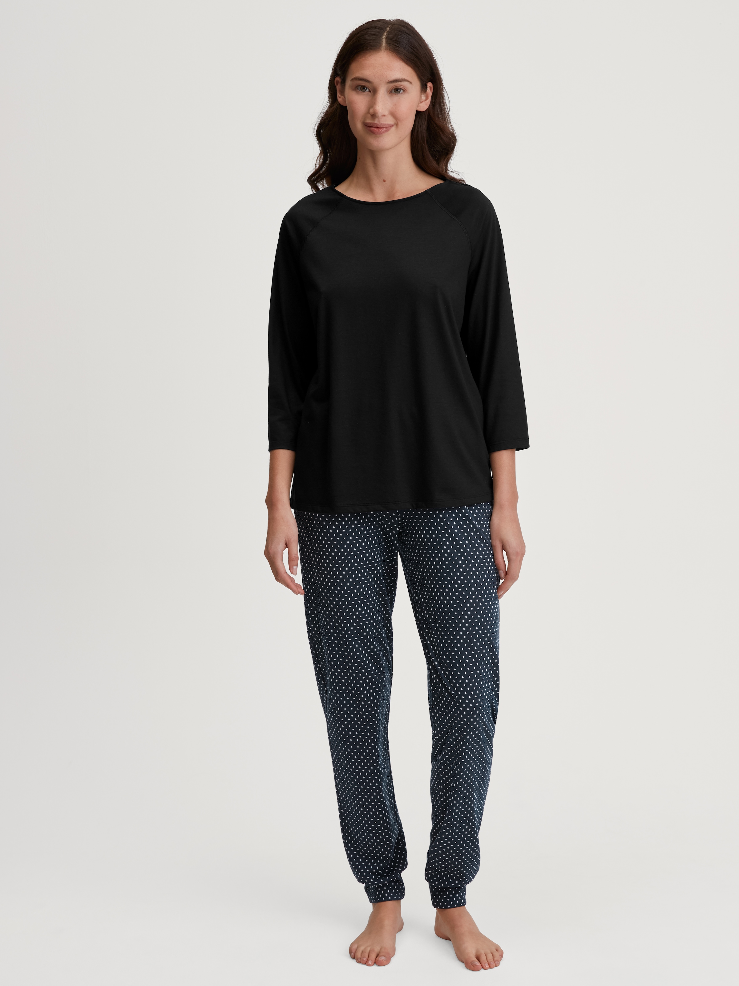 CALIDA Pyjamahose »Favourites Journey«, gepunktet, seitliche Taschen, Single Jersey Qualität, atmungsaktiv