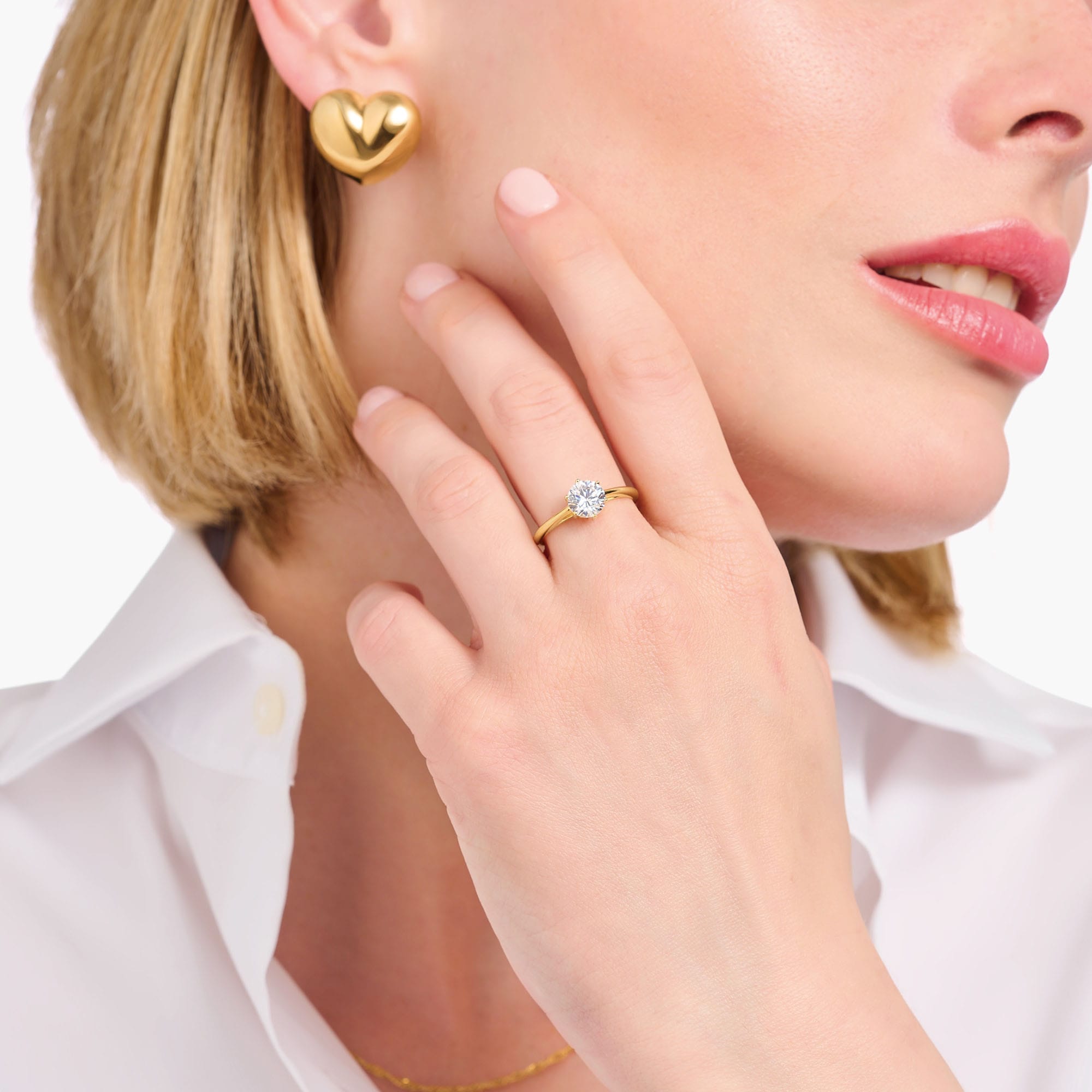 THOMAS SABO Fingerring »Schmuck Silber 925 Ring Solitär, TR2474-051, TR2474-414«, mit Zirkonia (synth.)