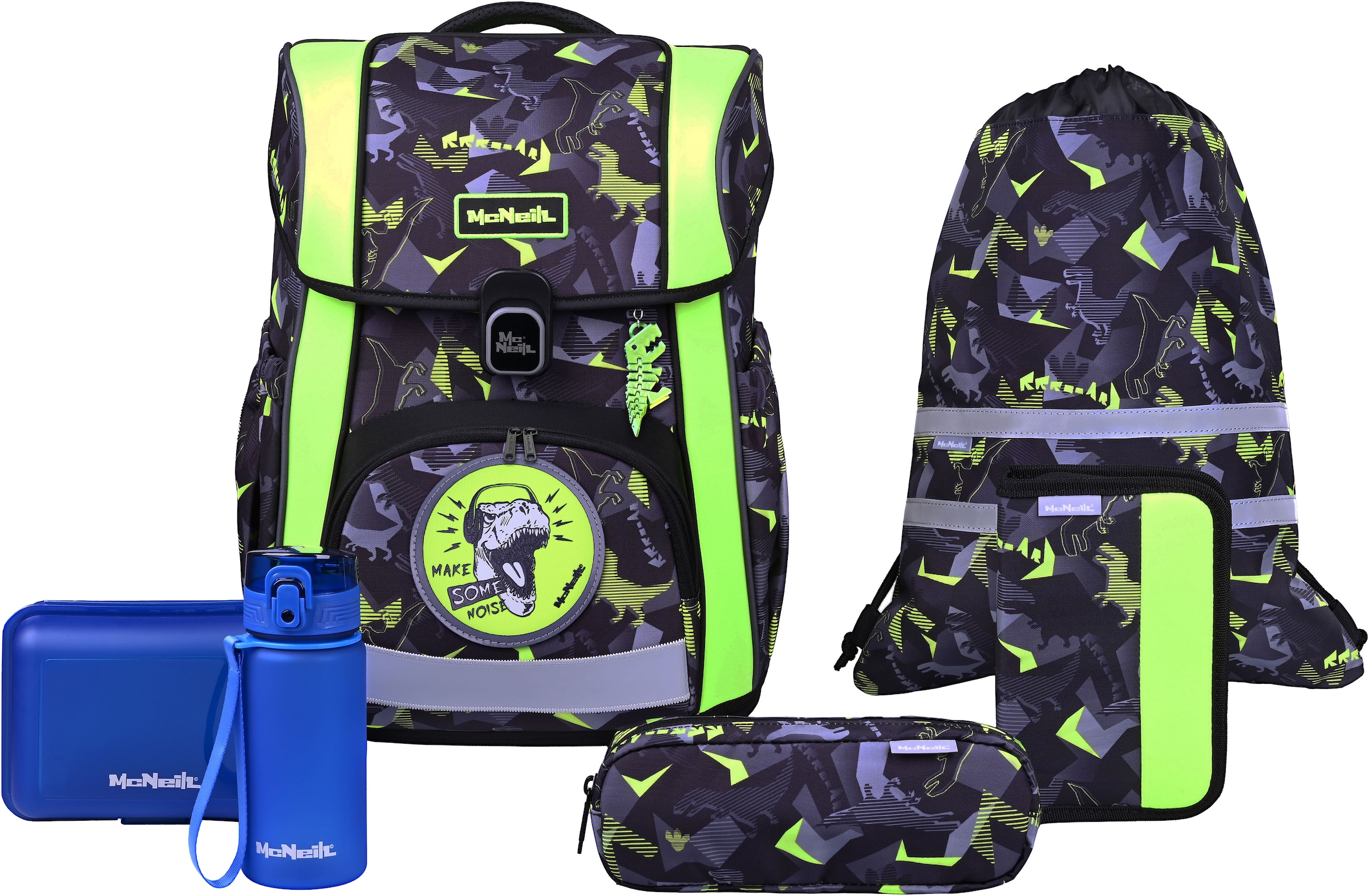 McNeill Schulranzen »Bravo, inkl. Etui, Turnbeutel,« Reflektierende Streifen auf den Schultergurten;Retroreflektierende Flächen