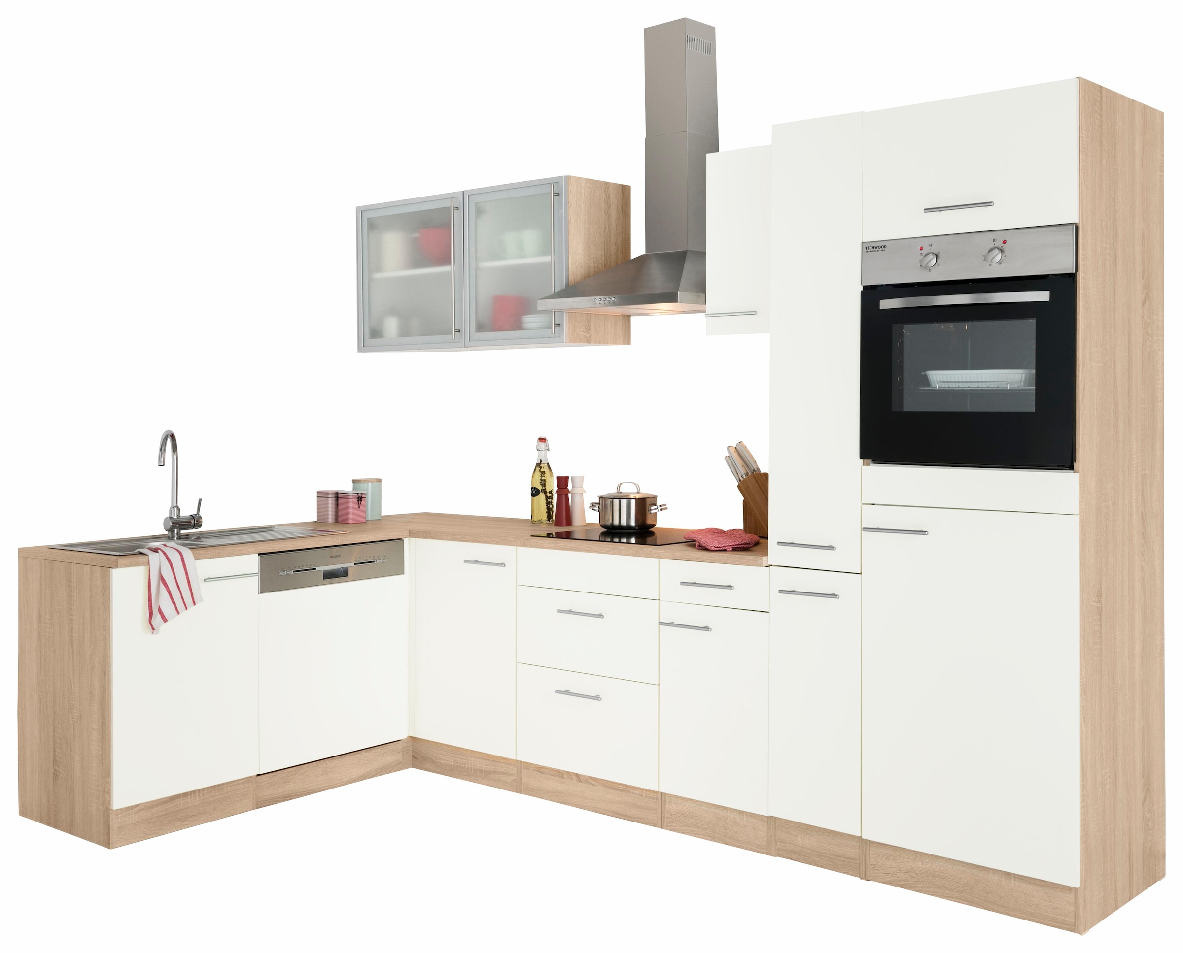 OPTIFIT Winkelküche »Kalmar«, mit E-Geräten, Stellbreite 300 x 175 cm  bestellen online bei OTTO | Spülenschränke