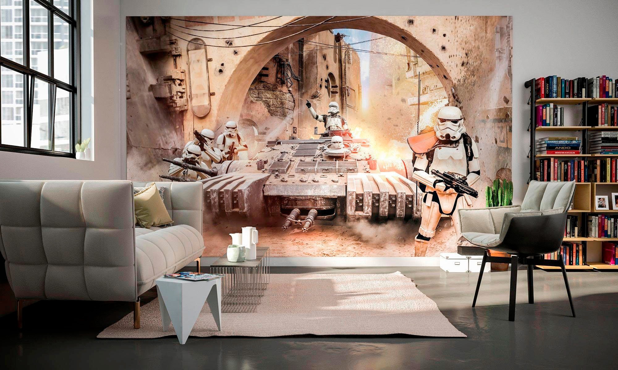 Komar Vliestapete »Digitaldruck Vlies - Star Wars Tanktrooper - Größe 400 x 250 cm«, bedruckt, Kinderzimmer