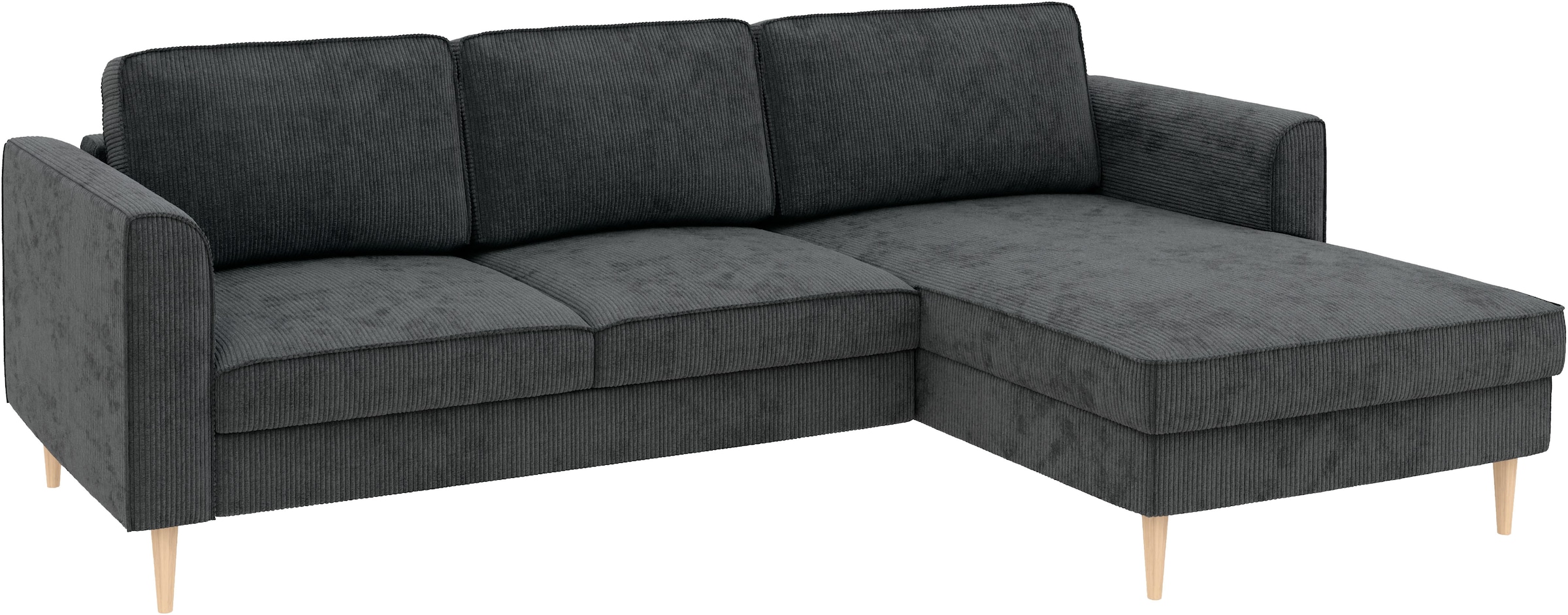 Home affaire Ecksofa »Booster Couch wahlweise mit Schlaffunktion und Bettkasten-auch in Cord«, Recamiere beidseitig montierbar, Sofa in L-Form, 232 cm