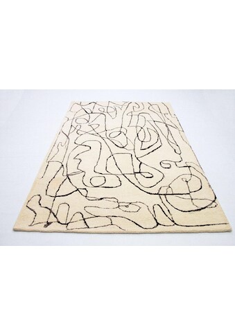 morgenland Wollteppich »Designer Teppich handgetuftet beige«, rechteckig, 18 mm Höhe kaufen