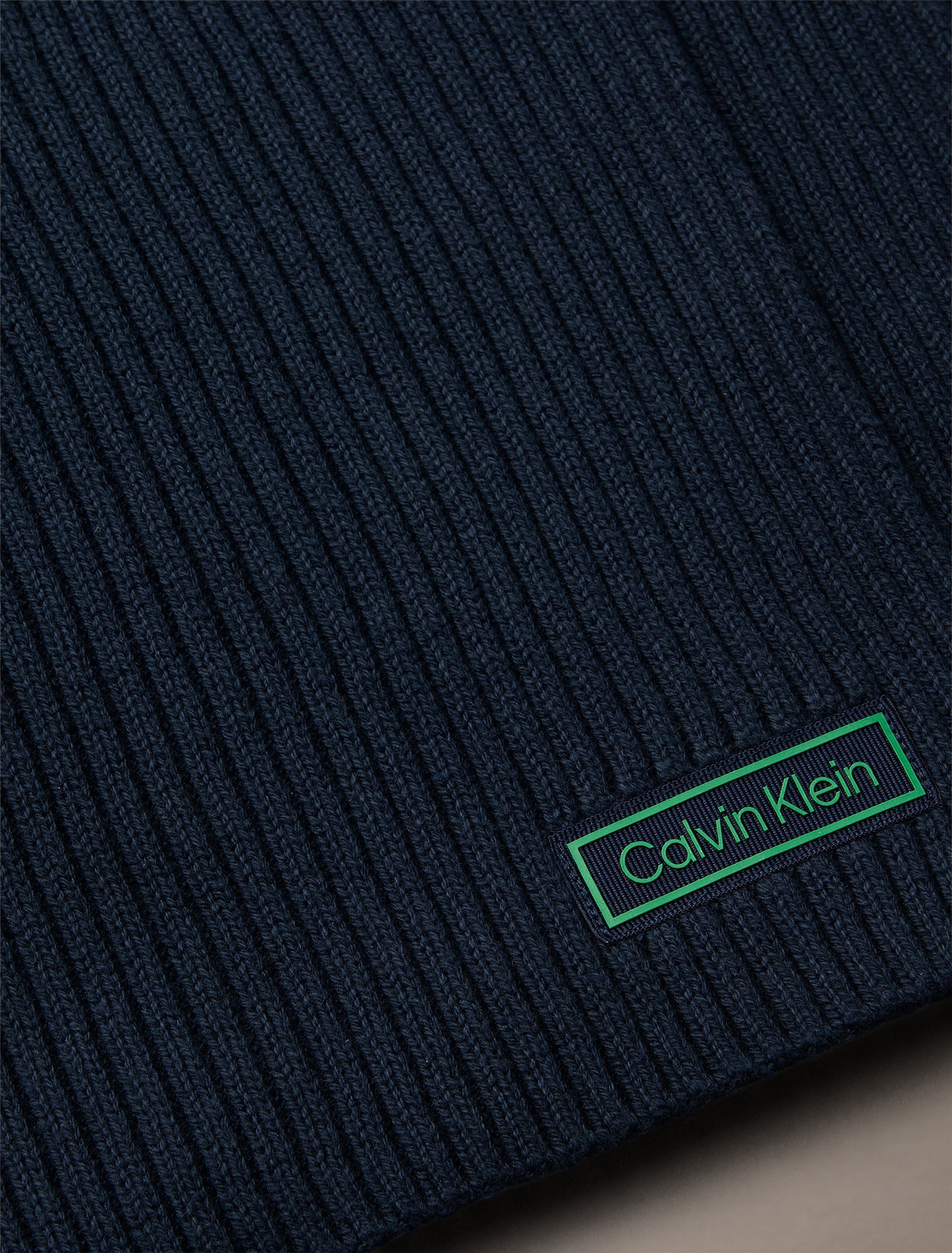 Calvin Klein Modetuch »PATCH CHUNKY RIB COTTON SCARF«, mit klassischem unifarbenen Design
