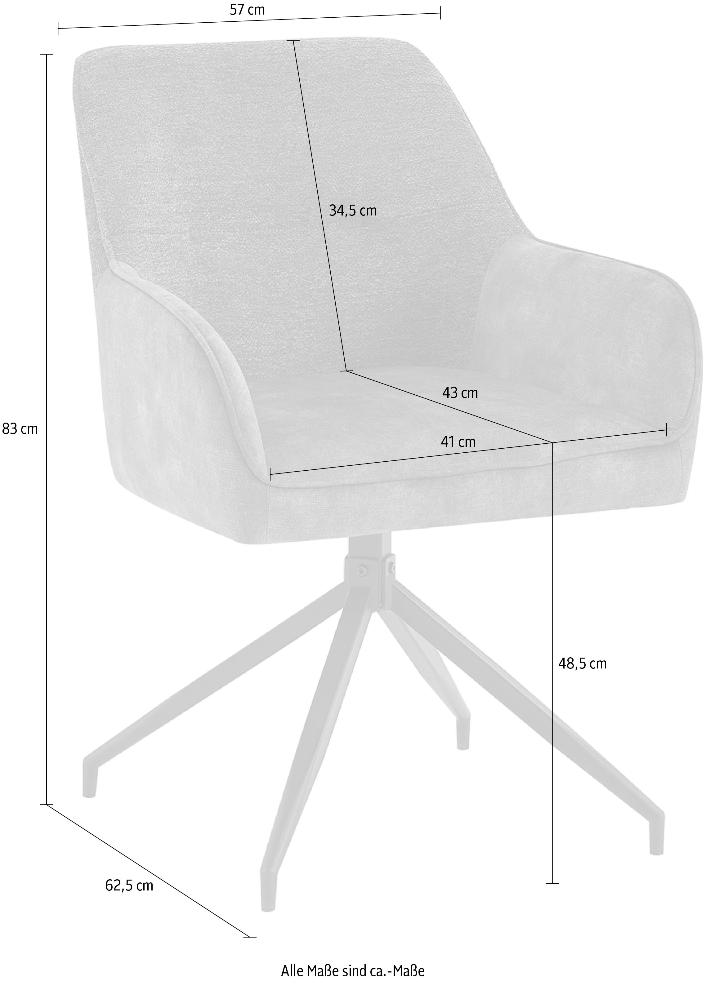 byLIVING Esszimmerstuhl »Jacky 2er-Set«, (Set), 2 St., Samtvelours-Vintage-Boucle, drehbarer Stuhl mit Taschenfederkern und moderner Stoffkombination