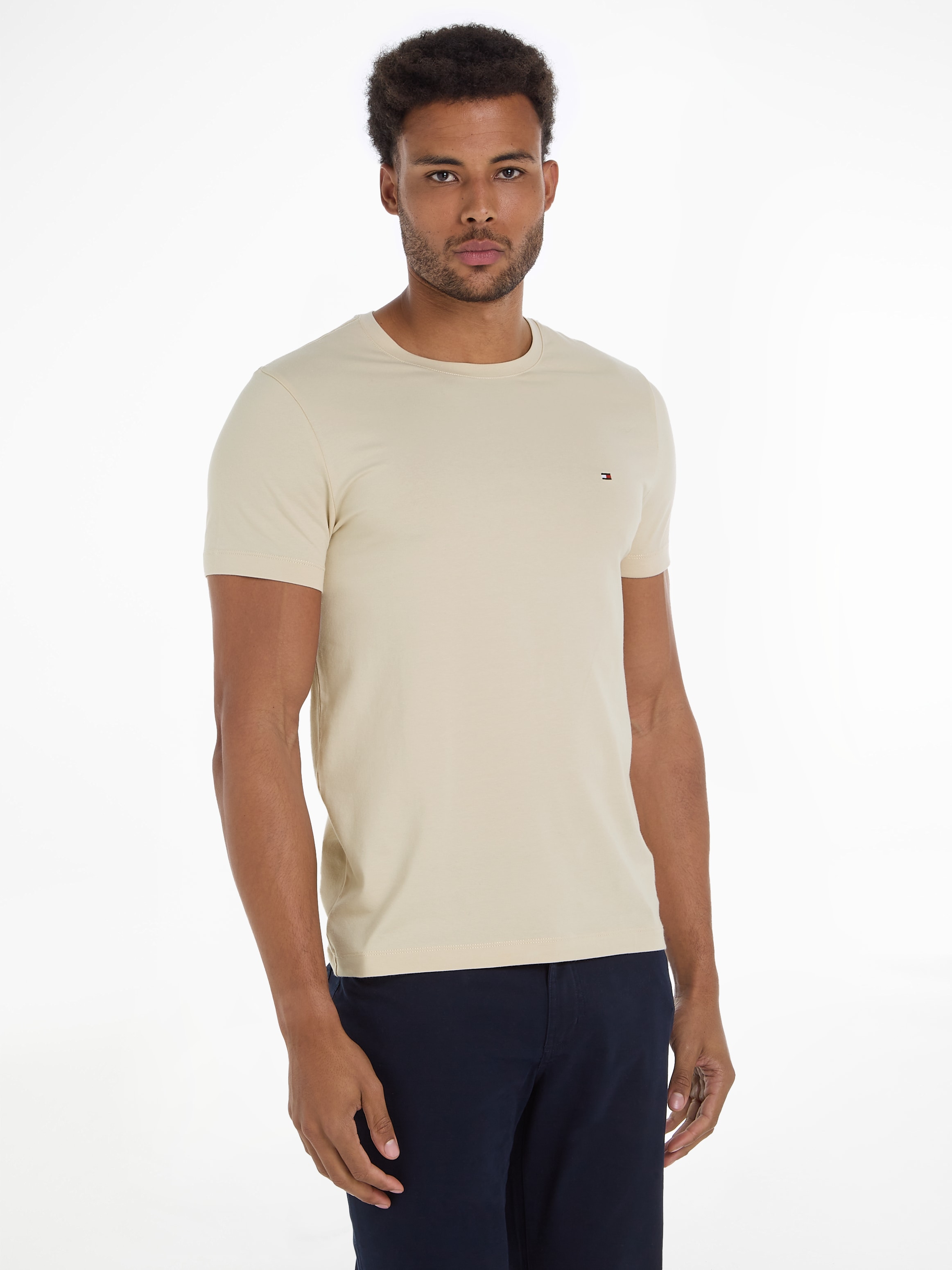 T-Shirt »STRETCH SLIM FIT TEE«, mit Rundhalsausschnitt