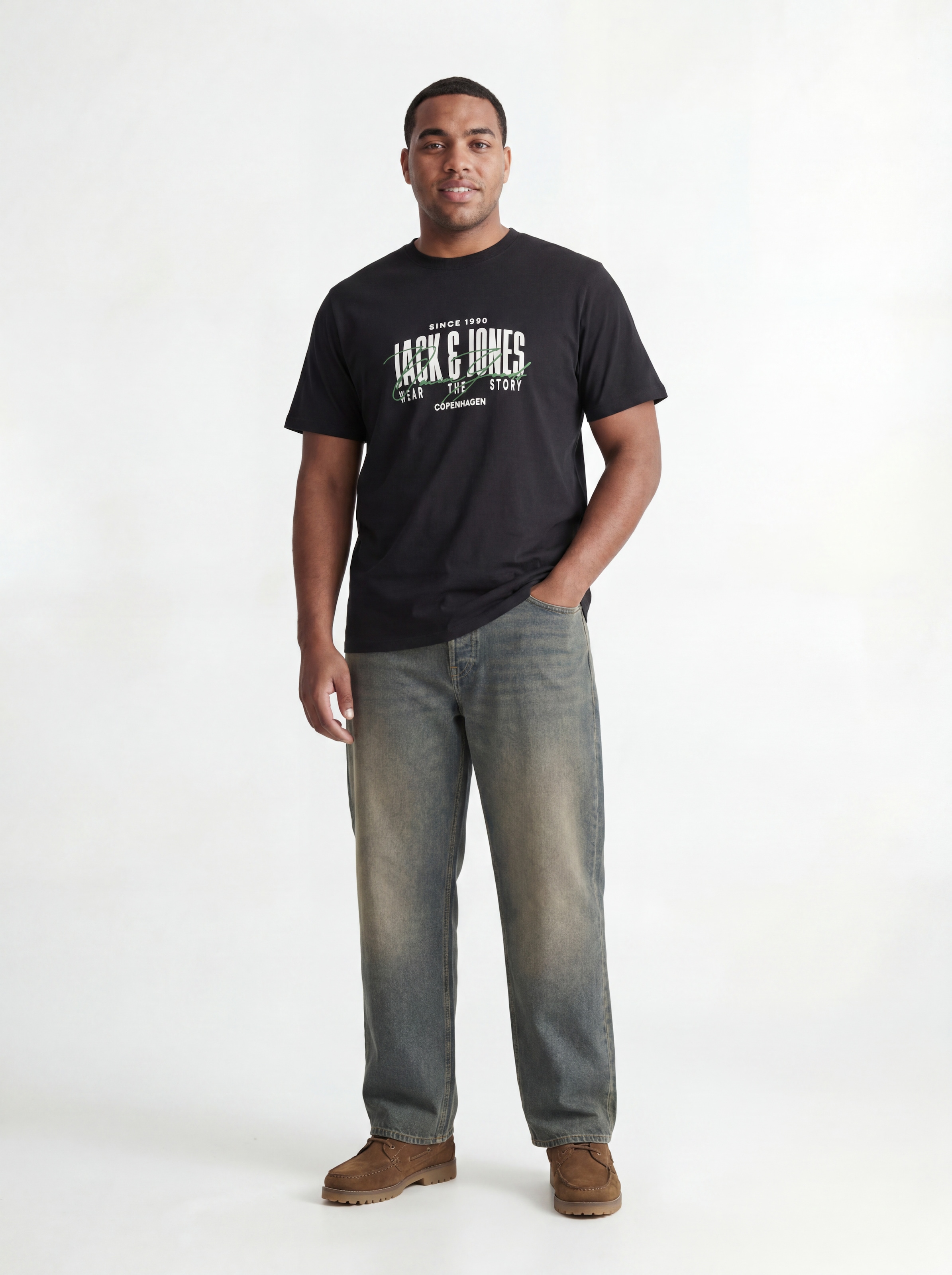 Jack & Jones PlusSize T-Shirt »JJAERO TEE SS CREW NECK PLS« Baumwolle, regular fit
