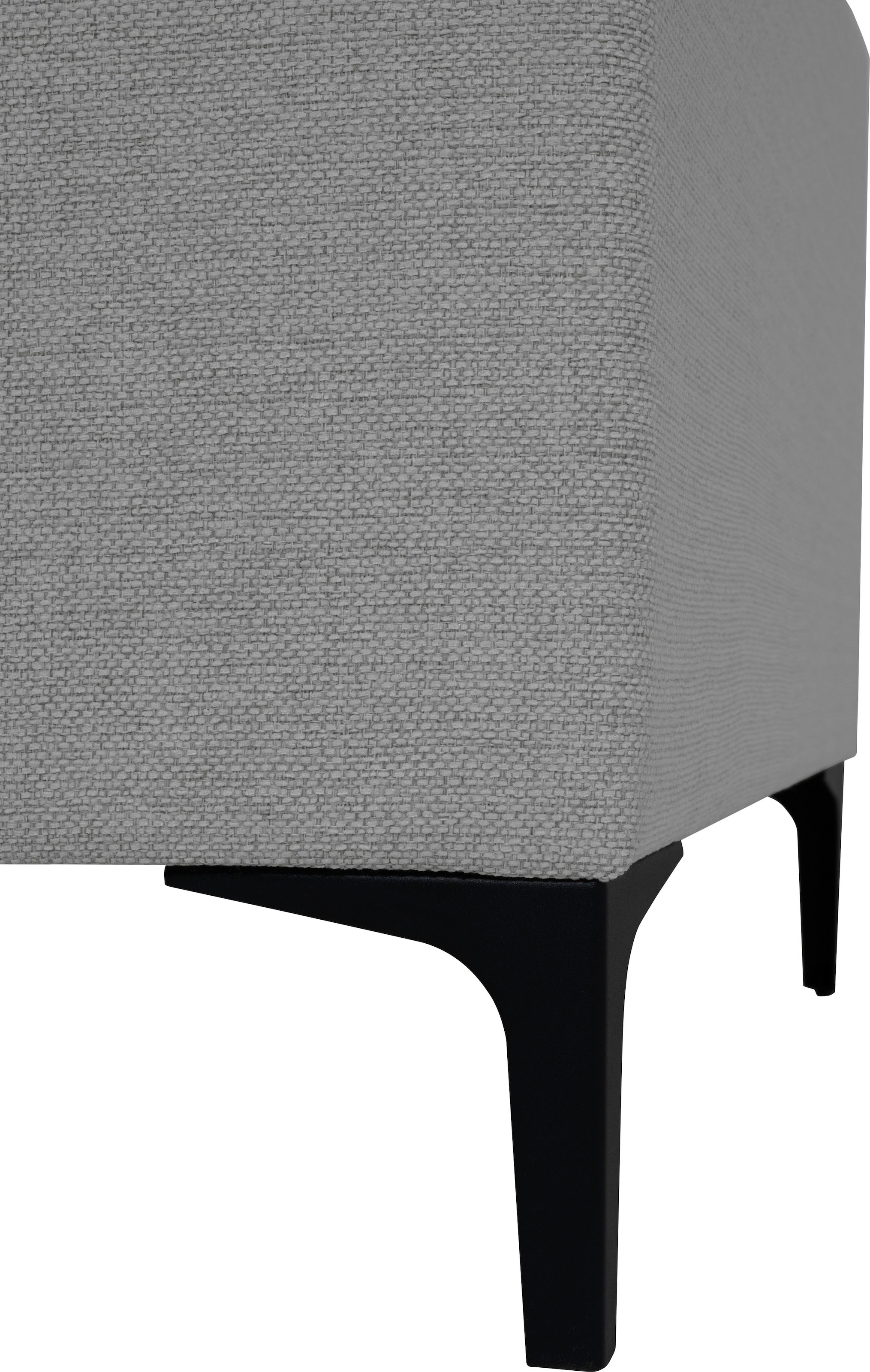 Places of Style Ecksofa »Xander, L-Form,«, Breite 289 cm, Webstoff, Soft-Touch Chenille, schwarze Metallfüße