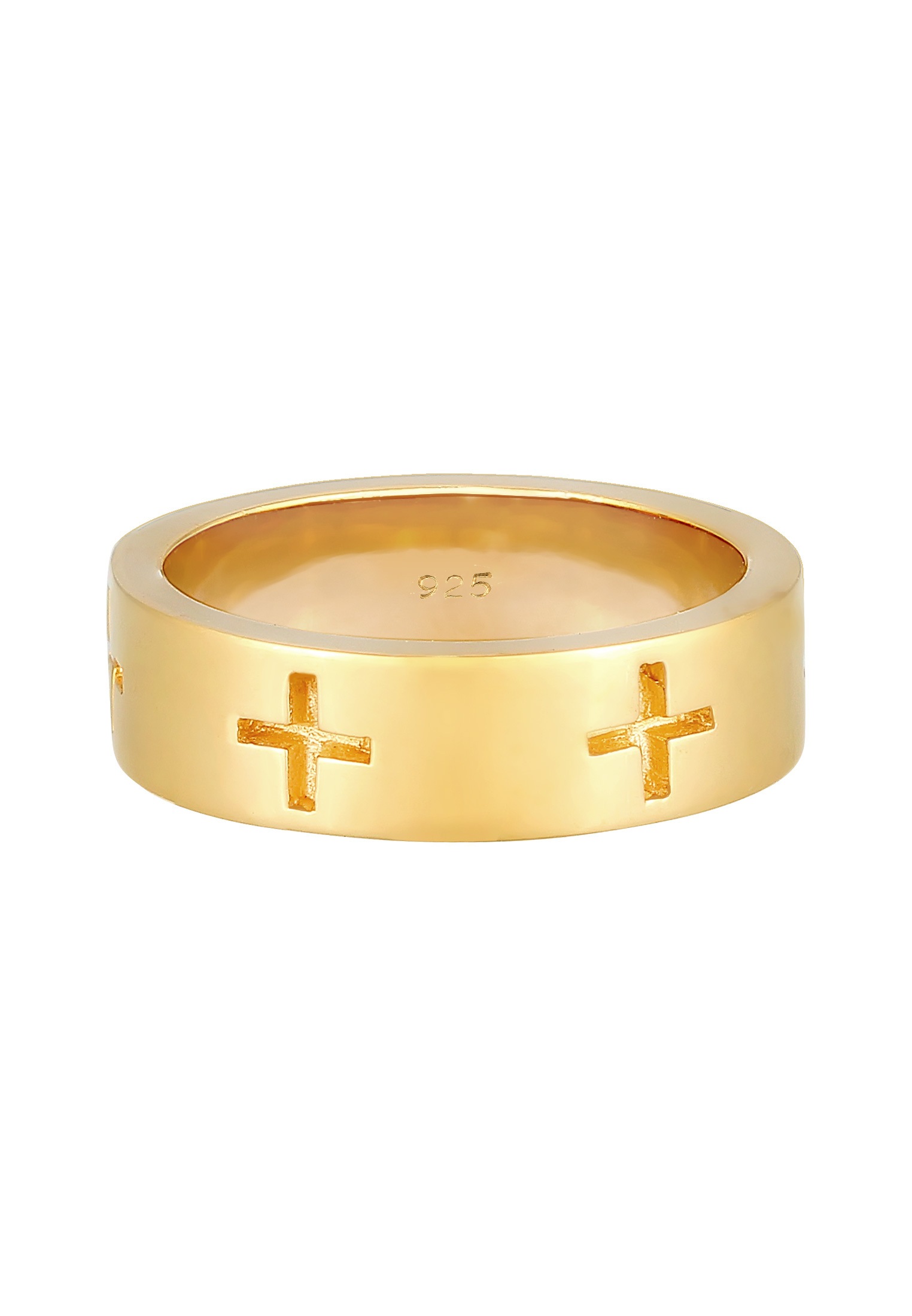 Elli Silberring »Ring Kreuz Cut Out Bandring Religiös Glaube 925 Silber«