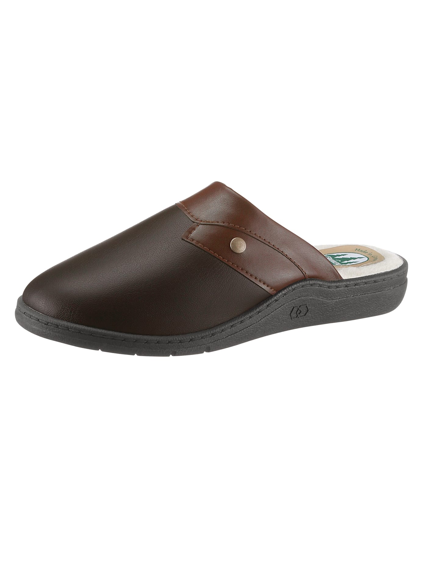 Classic Herren Pantoffel in braun, Größe 42