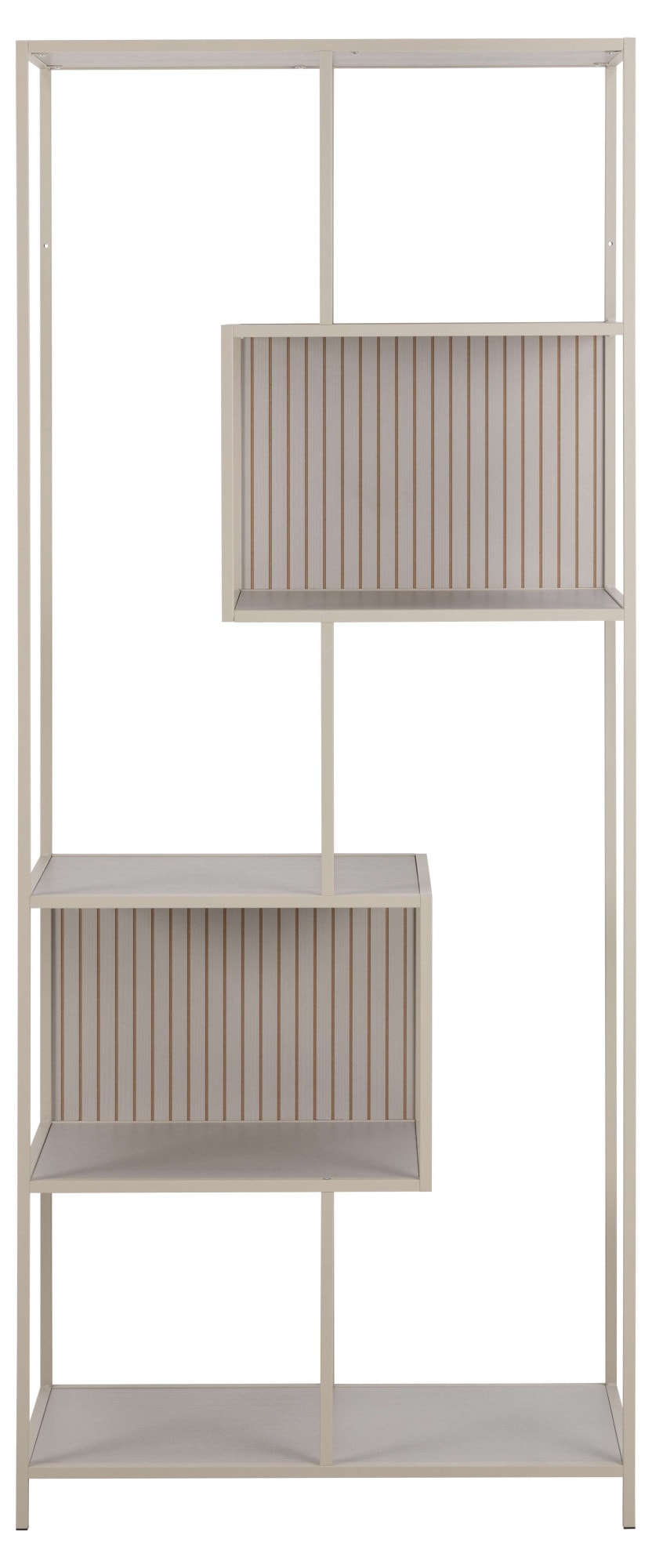 ACTONA GROUP Bücherregal »Seaford, Regal, Standregal, Raumteiler«, Regal, grau, asymmetrische Details, wendbare Rückwand, 77x35x185cm