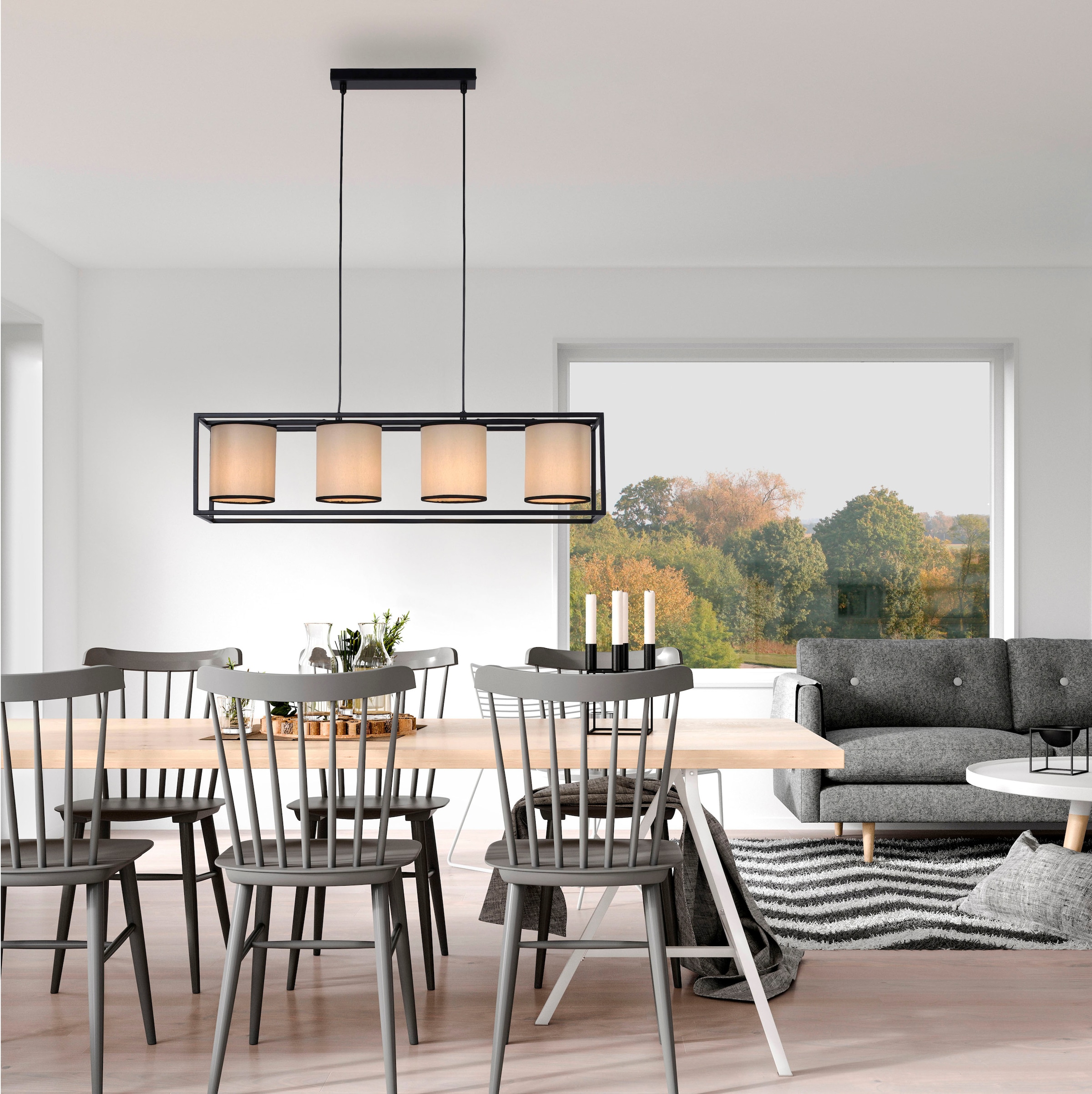 JUST LIGHT Pendelleuchte »RAVEN«, 4 flammig, Leuchtmittel E27 | ohne Leuchtmittel