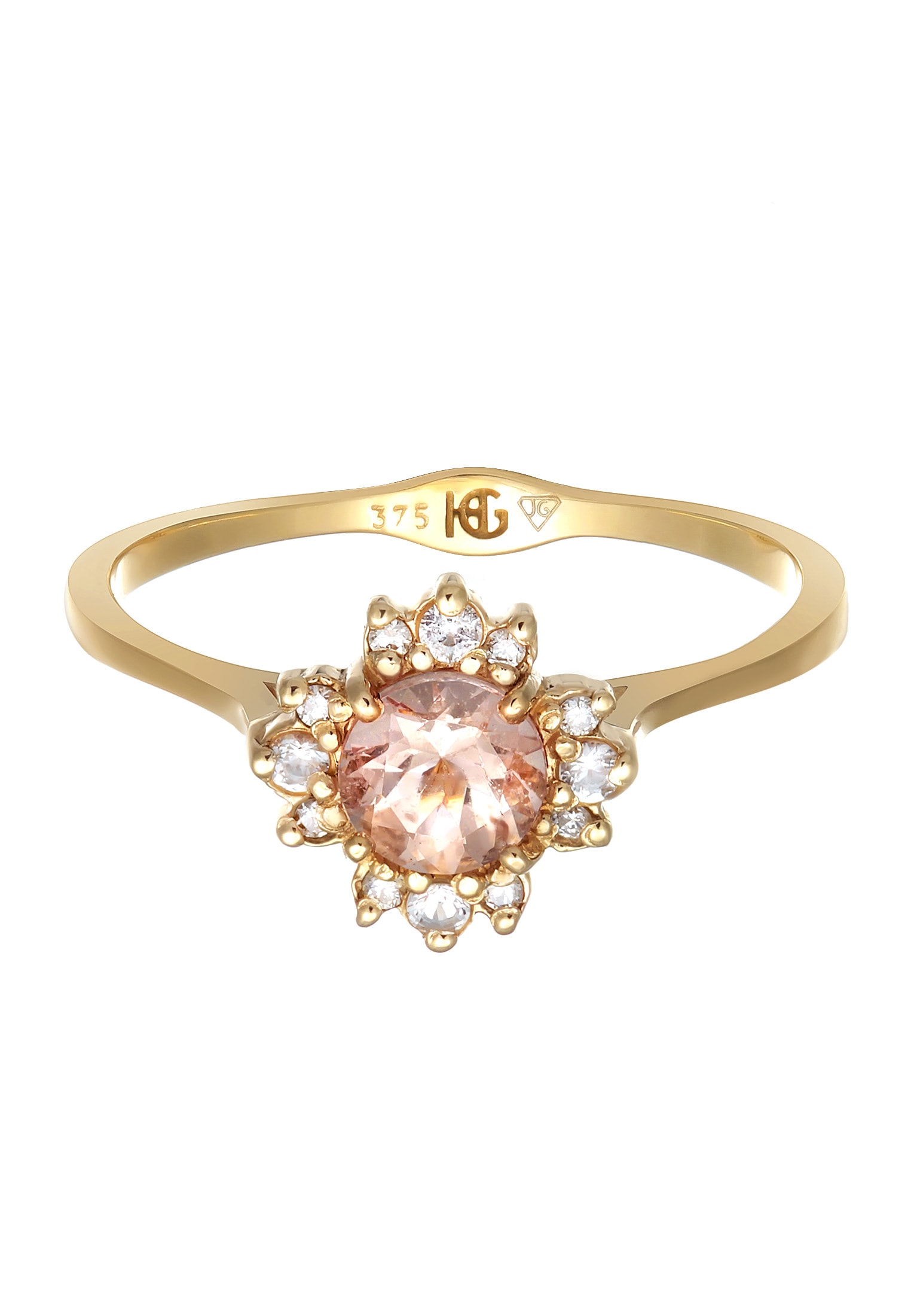 HAZE & GLORY Verlobungsring »Ring Diamant Morganit Verlobungsring 375 Gelbgold«