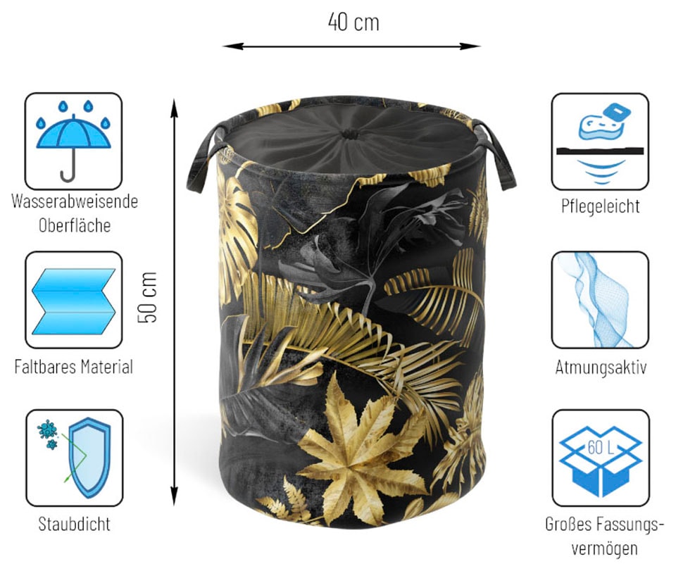»Golden Wäschekorb Sanilo bei OTTO mit Deckel Oberfläche, Leaves«, online Farben, samtweiche kräftige