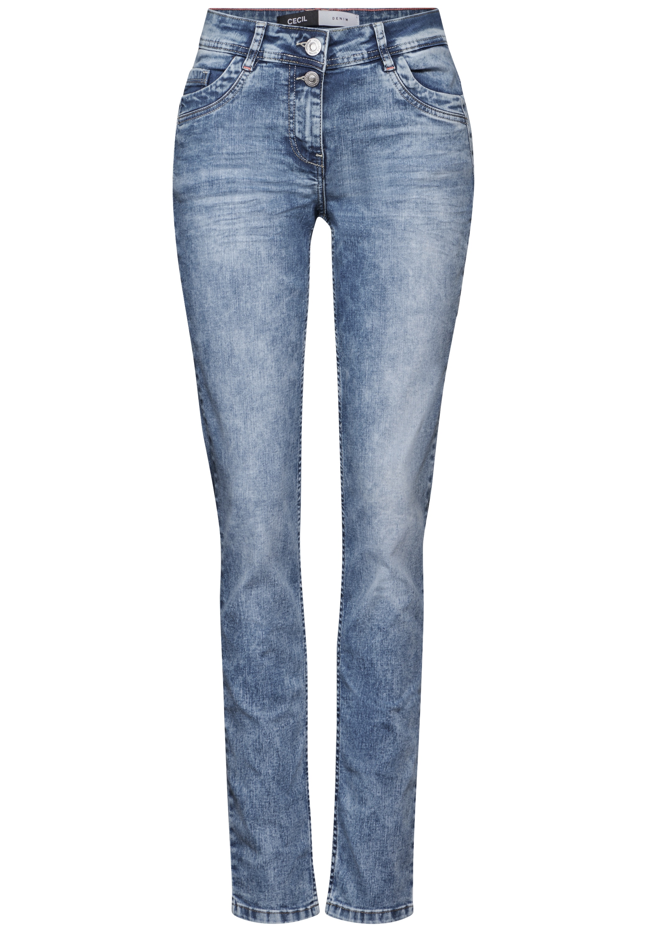 Cecil Slim-fit-Jeans »Style Scarlett«, in leichter Moonwashed-Optik