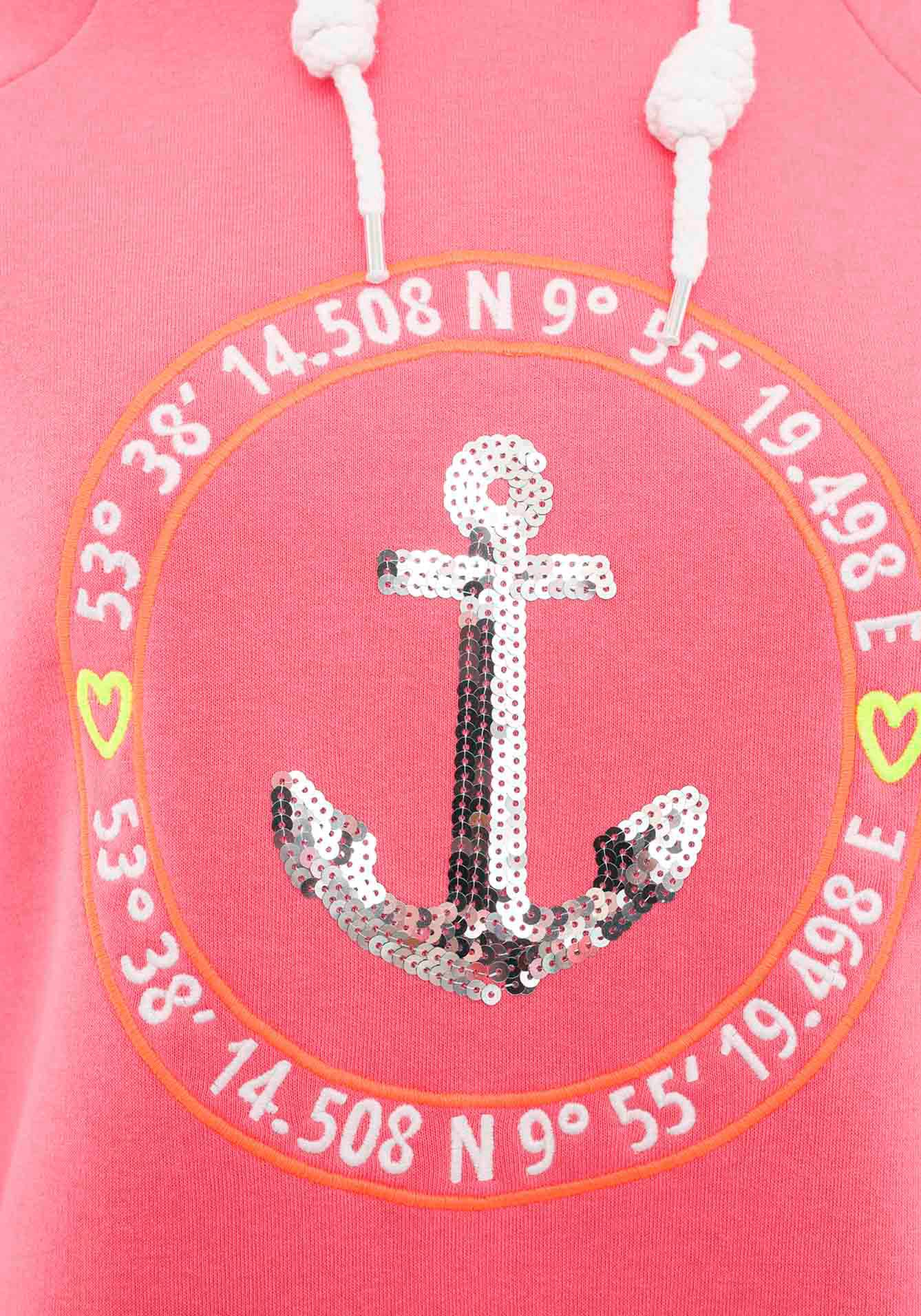 Zwillingsherz Hoodie »"Strandglück Paillette"«, mit Anker-Motiv und "Moin"- Schriftzug