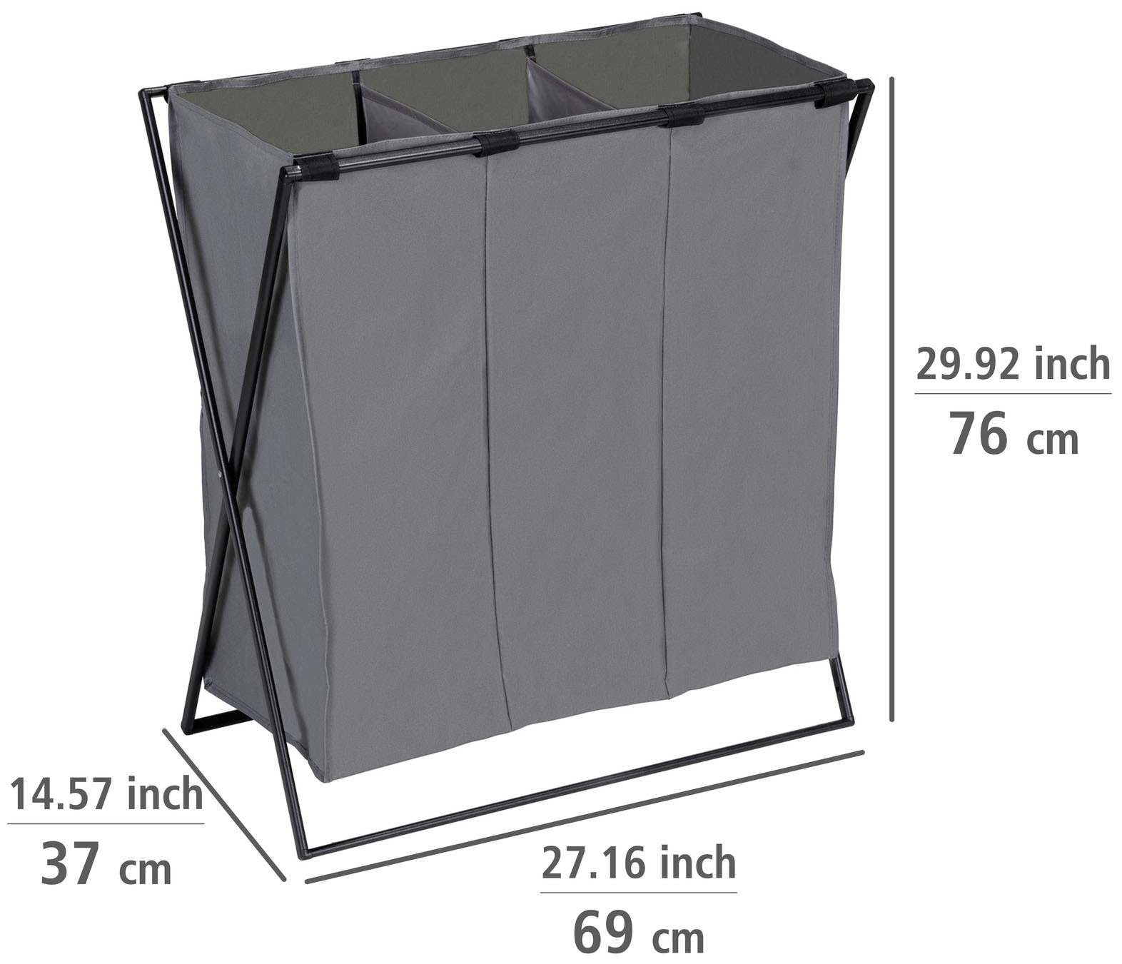 WENKO Wäschesortierer »Trio XL«, 145 Liter Fassungsvermögen