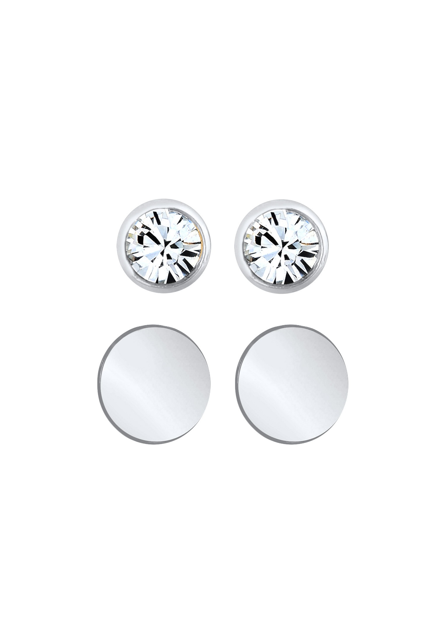 Elli Ohrstecker-Set »Ohrringe Plättchen Ohrstecker Set 925 Silber, mit Kristallen von Swarovski®«