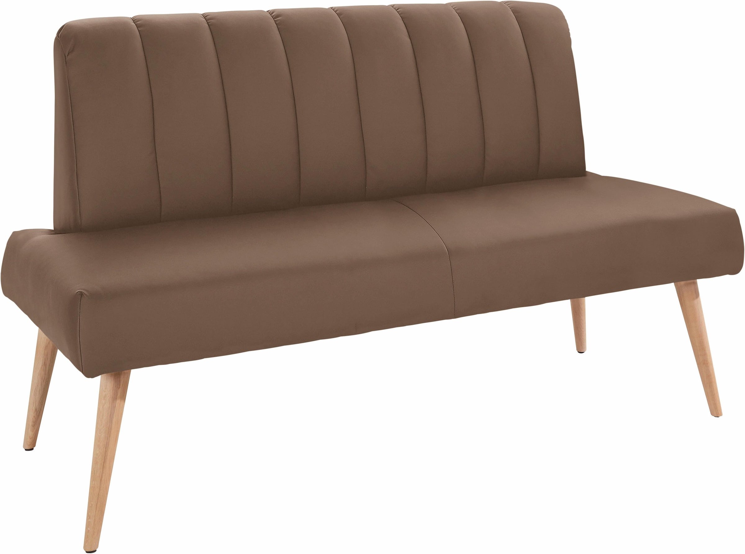 exxpo - sofa fashion Sitzbank »Costa, moderne Rückensteppung, bequem und elegant, hoher Holzfuß«, hochwertige Detailverarbeitung, Frei im Raum stellbar