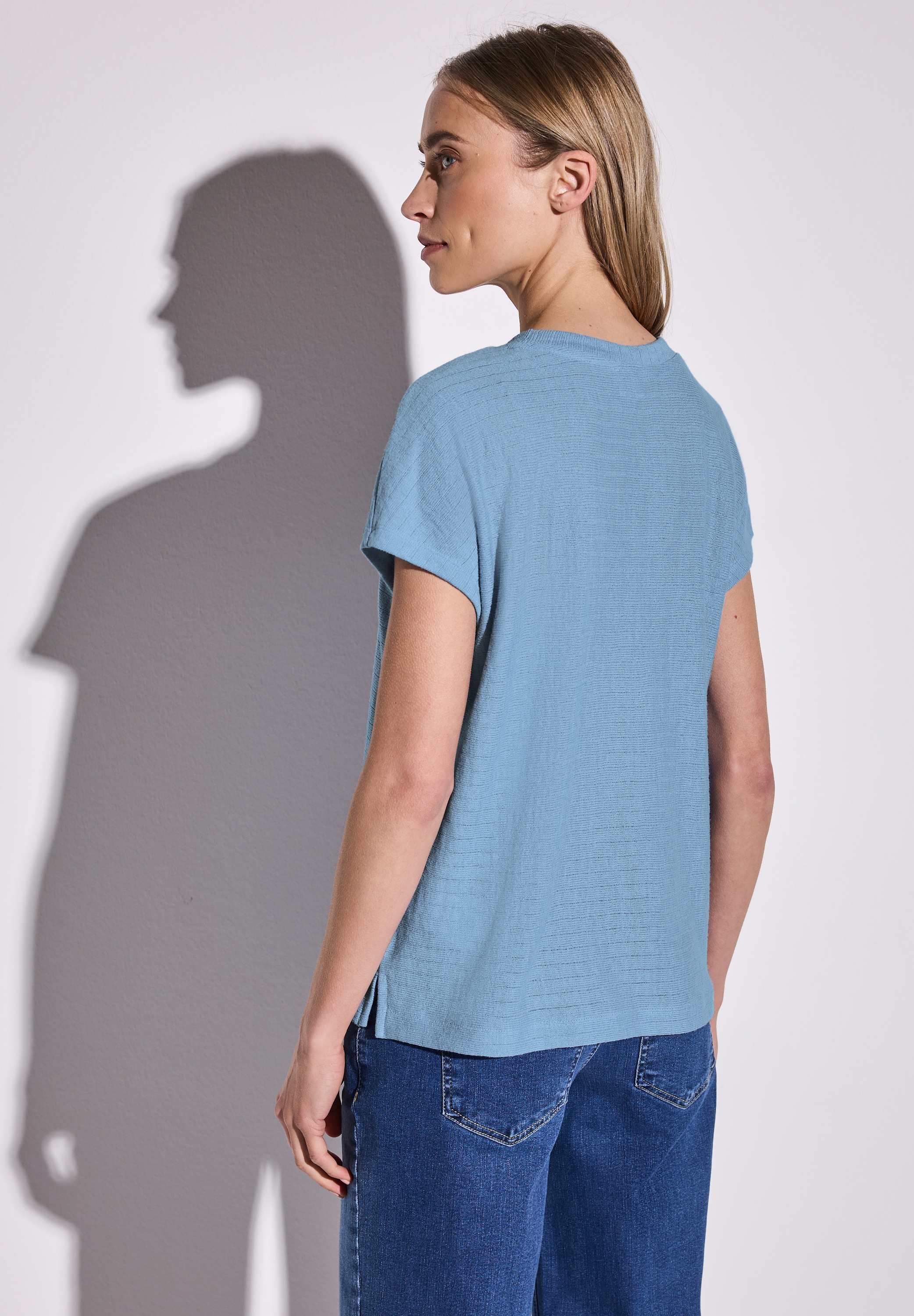 STREET ONE T-Shirt, mit Streifenstruktur