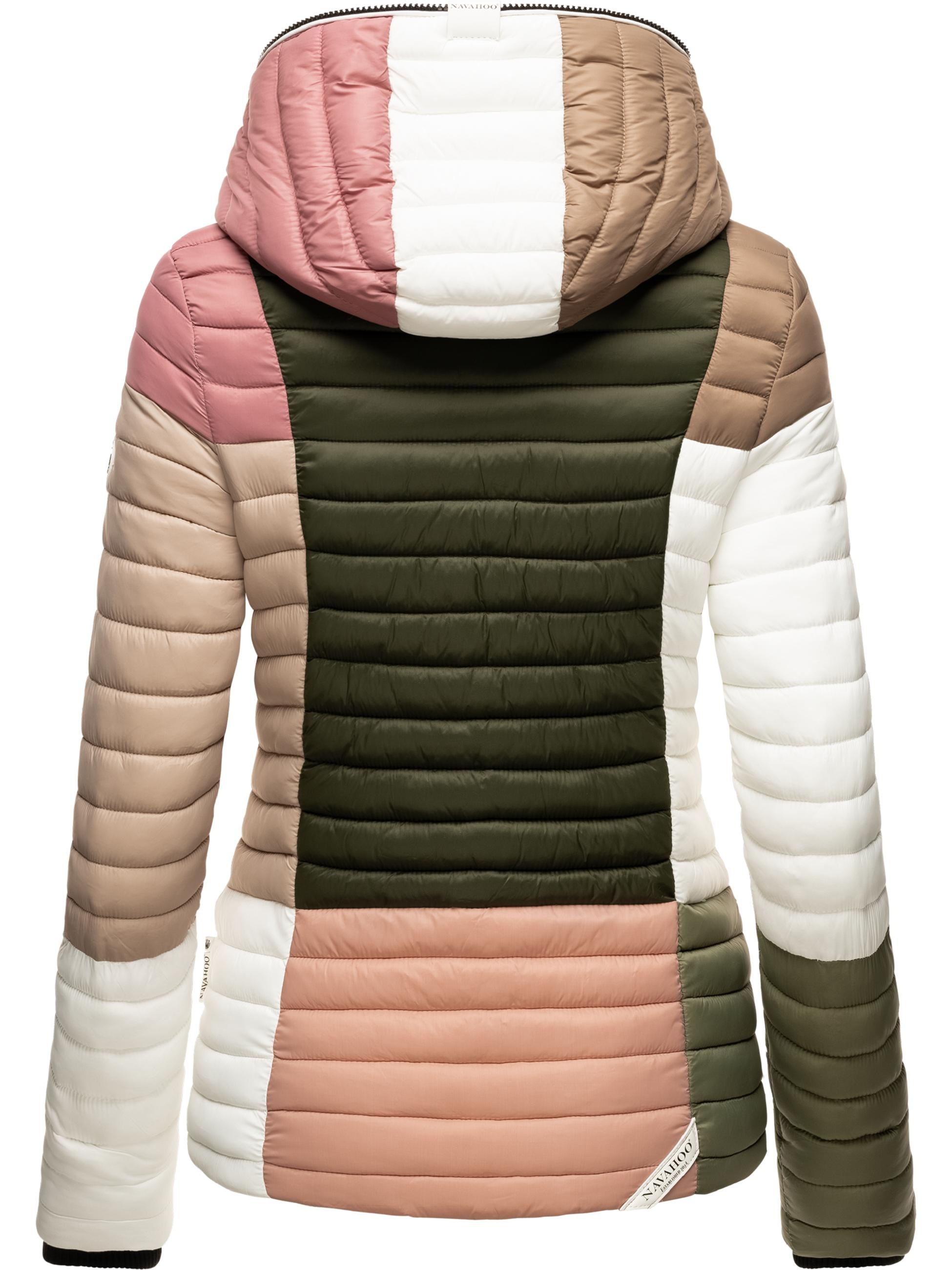 Navahoo Steppjacke »Steppjacke Multikulti«, mit Kapuze, stylische Colorblocking Übergangsjacke m. Kapuze