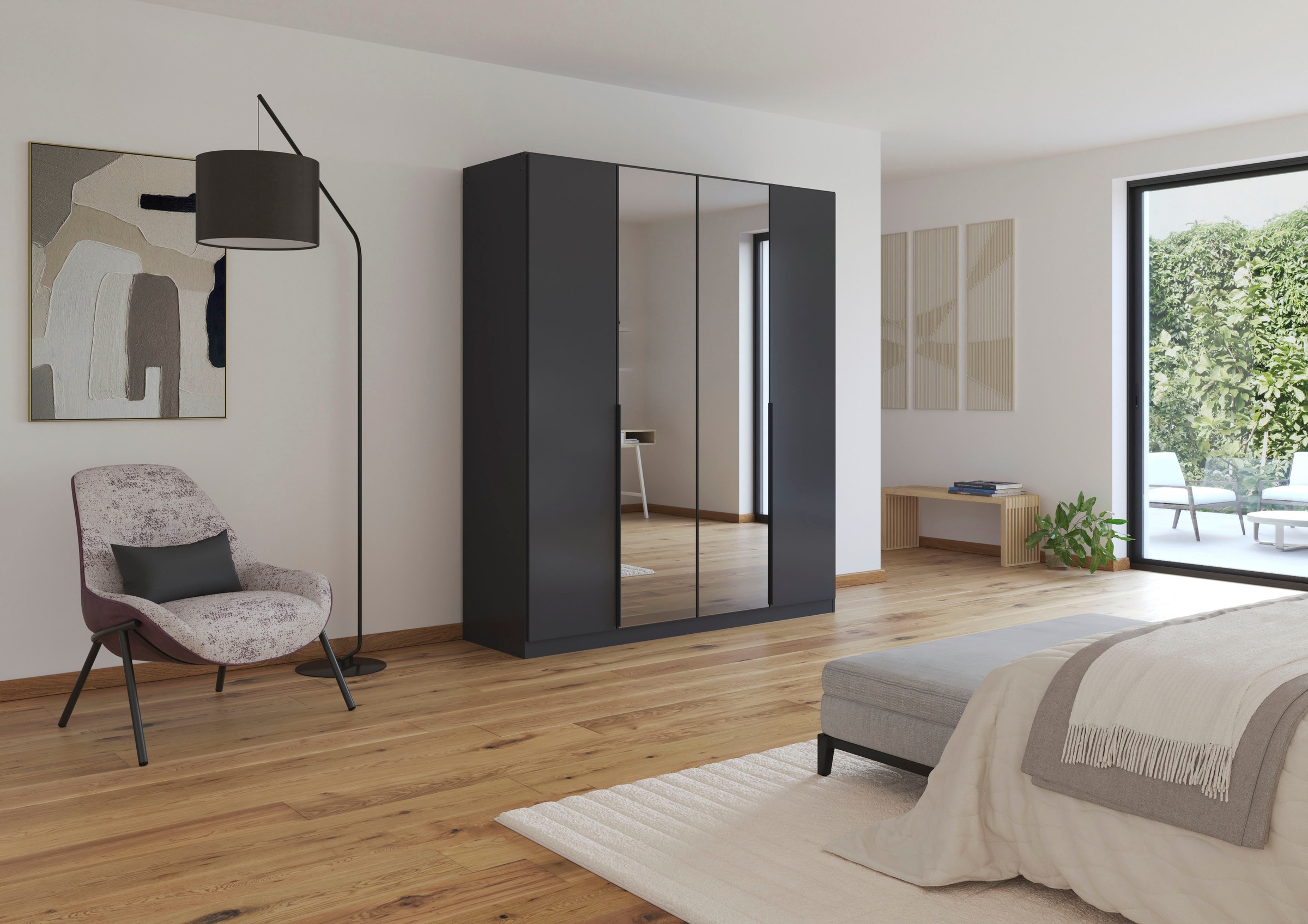 INOSIGN BY RAUCH Drehtürenschrank »Ferris Schrank Breite 2,10m BESTSELLER Schlafzimmerschrank«, Kleiderschrank mit Spiegel in den Ausführungen BASIC/CLASSIC/PREMIUM
