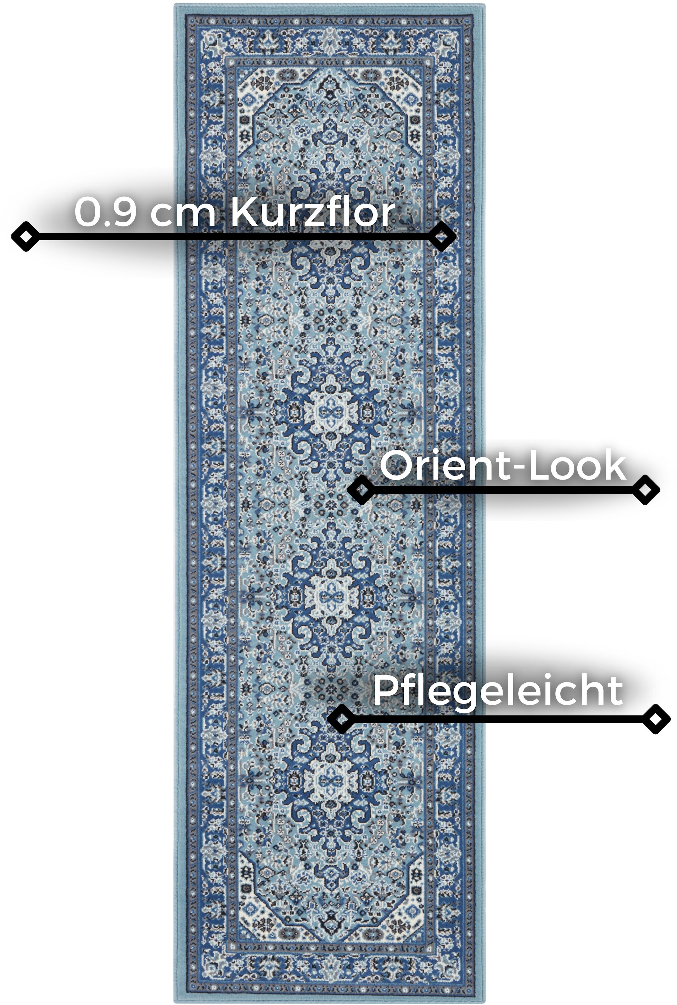 NOURISTAN Teppich »Skazar Isfahan«, rechteckig, 9 mm Höhe, Kurzflor, Orient, Läufer, Vintage, Esszimmer, Wohnzimmer, Flur